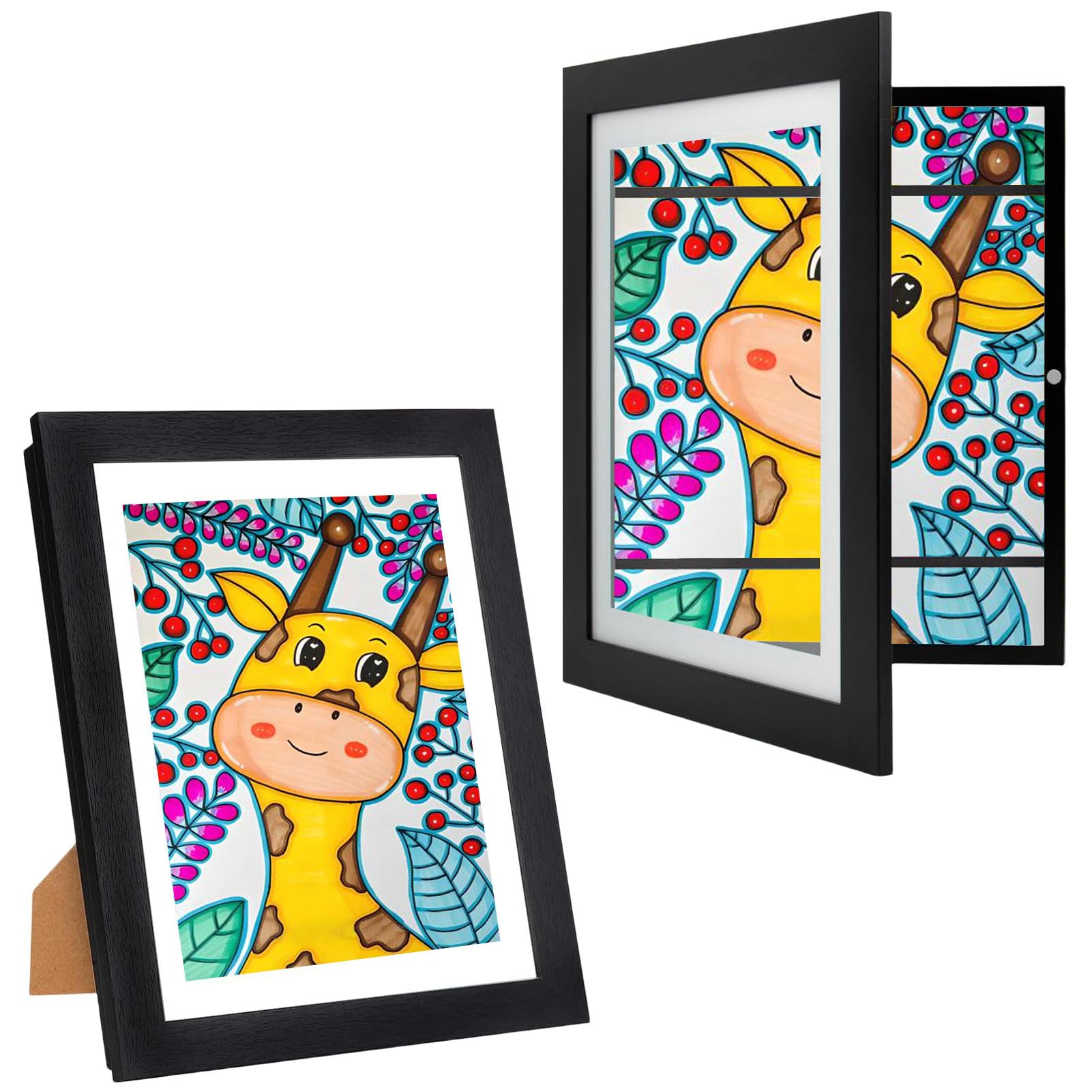 TINGSING Kids Artwork Picture Frame Set, 8.5 x 11, Changeable Front Opening, Wall/Tabletop Display-image-50c0ba4c-9619-4d03-857a-762396f6428d-56408