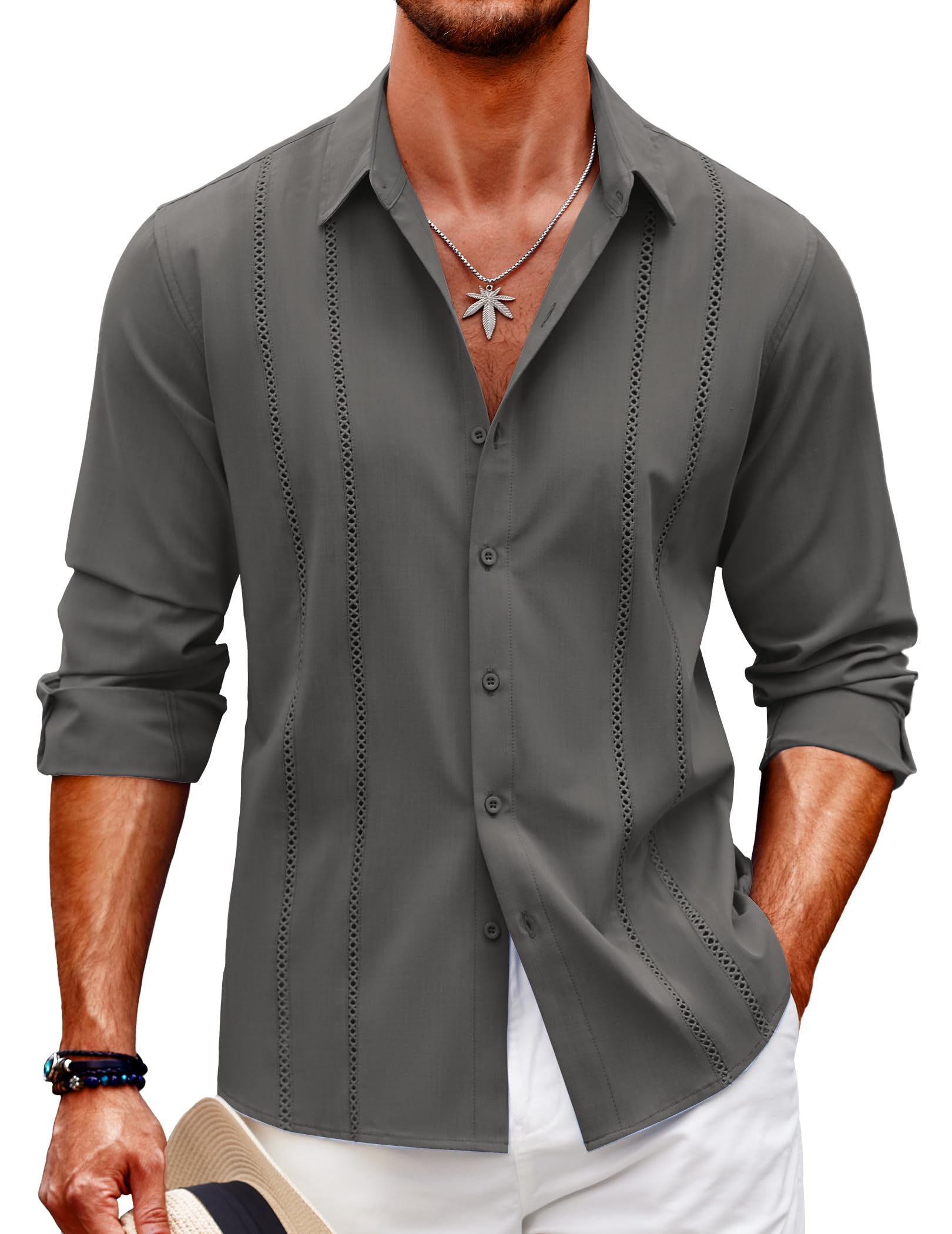 Men's Linen Cuban Shirt - Dark Grey XXL-image-62a6a2b5-8737-48c8-a117-1110f652926f-117165