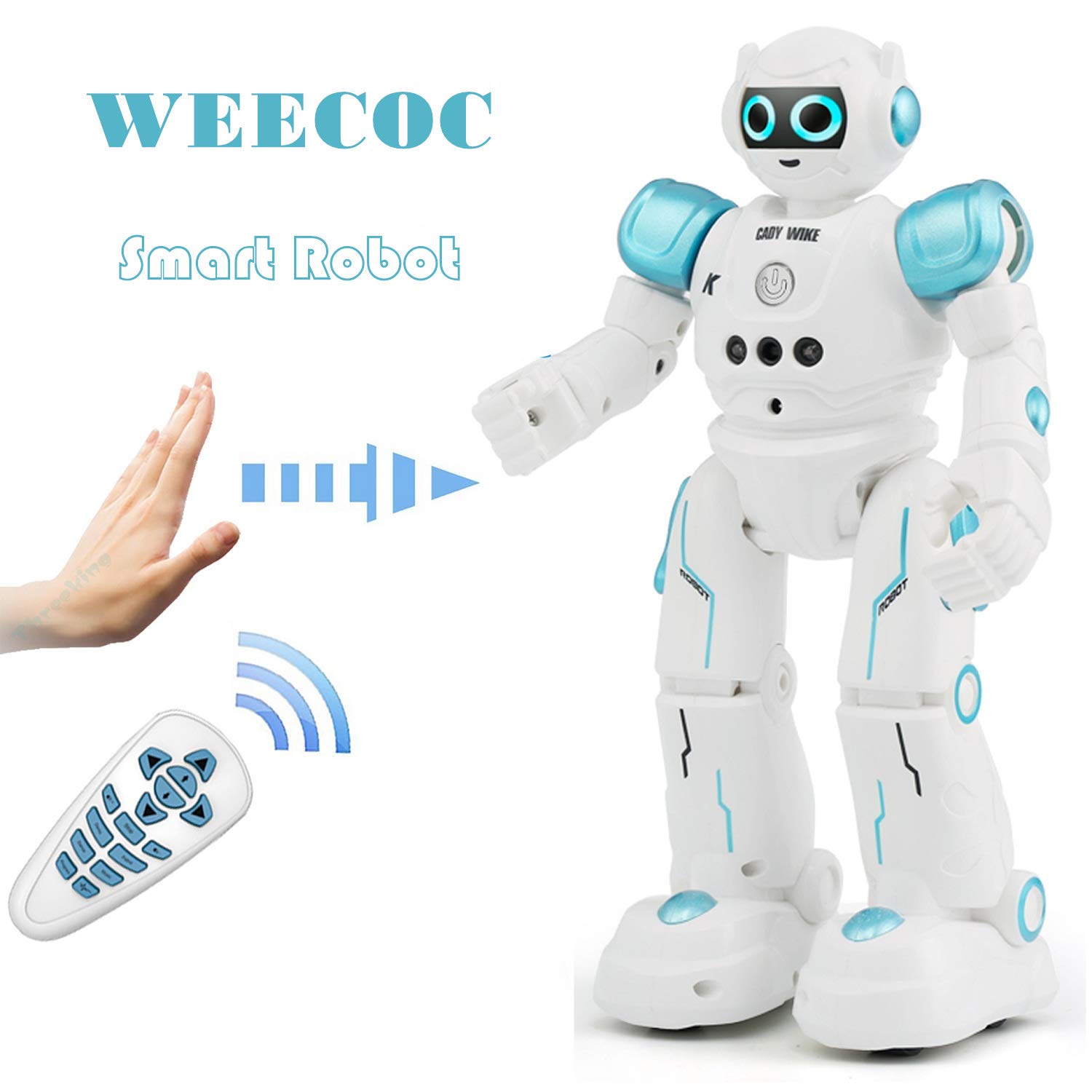 WEECOC RC Robot Toys Gesture Sensing Smart Robot Speaking (R11 Blue)-image-f04d9eee-cbf0-443e-b534-494c539f5ae4-29405