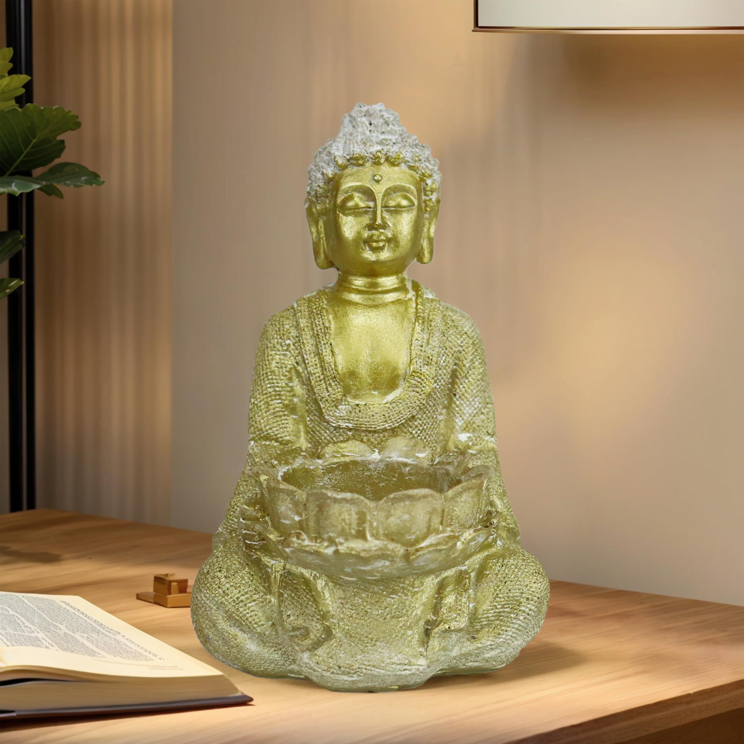 Buddha Statue Candle Holder - Golden 8x8.5x14cm-image-d35389d6-9030-4e55-8490-9a58d87e3a2b-117080