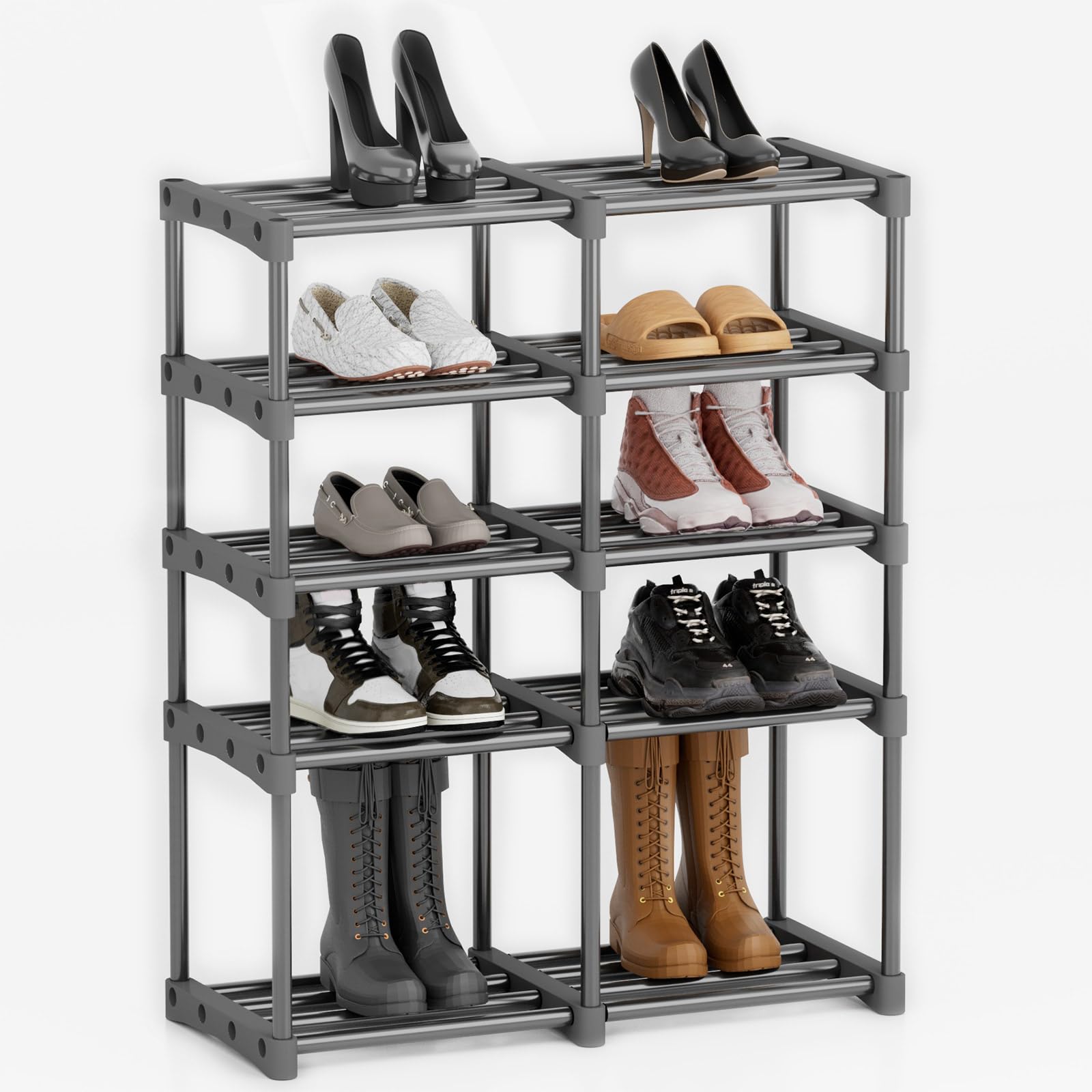Adjustable Metal Shoe Rack - Grey 60x30x75cm-image-4c18e088-a364-4d0b-8bd5-133d1a603743-90218
