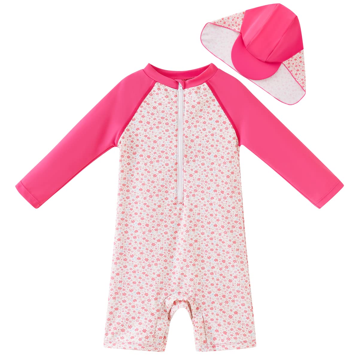 Infant Girls UPF 50+ Swim Costume - Rose Flowers 0-3 Months-image-d1a6844e-5f4e-417a-b792-f9f27cd834d1-98784