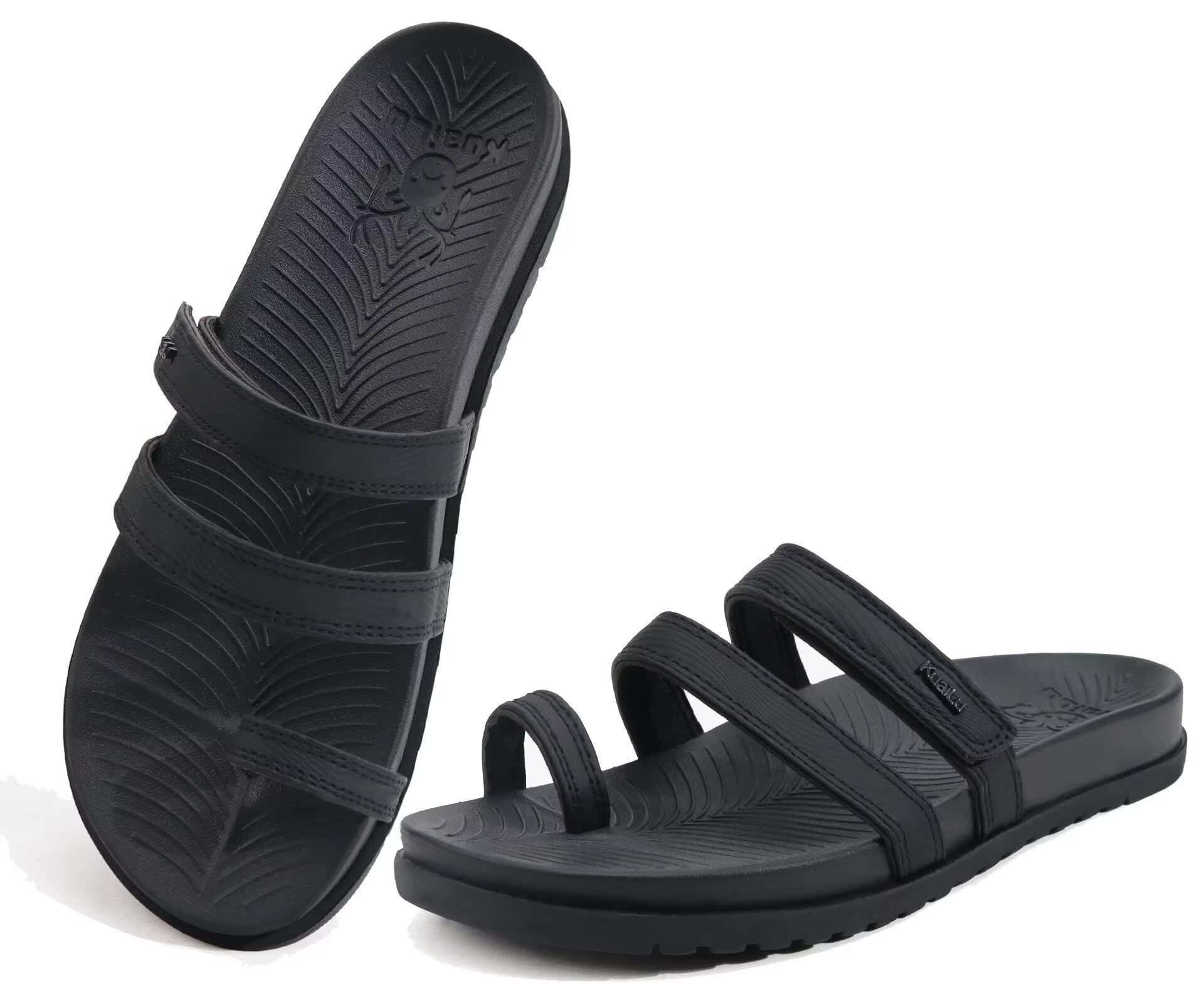 KuaiLu Womens Slides Sandals With Arch Support Comfort Walking Black 5-image-4d7ff52b-380b-4c23-b8ba-f8b2eb88ba53-41471