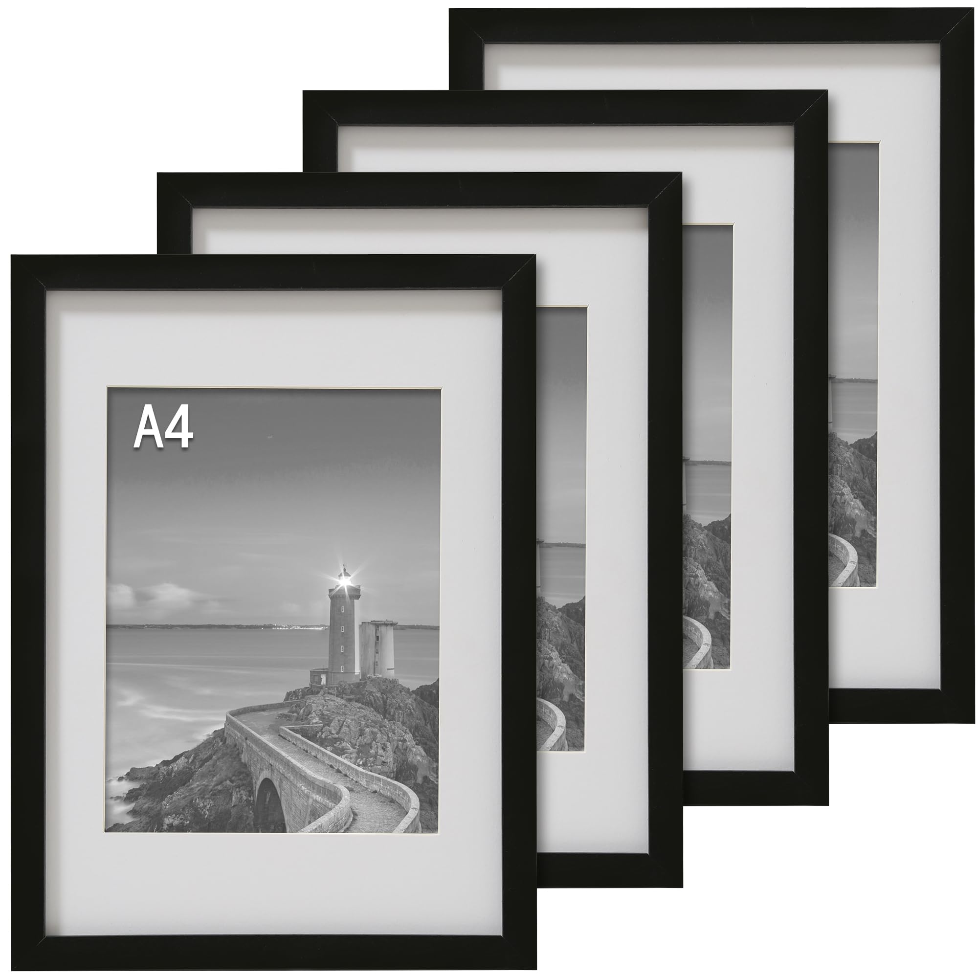 A4 Solid Wood Photo Frames 4 Pack - Black A4-image-76bdd15f-099c-4b93-9460-12daac836232-109124