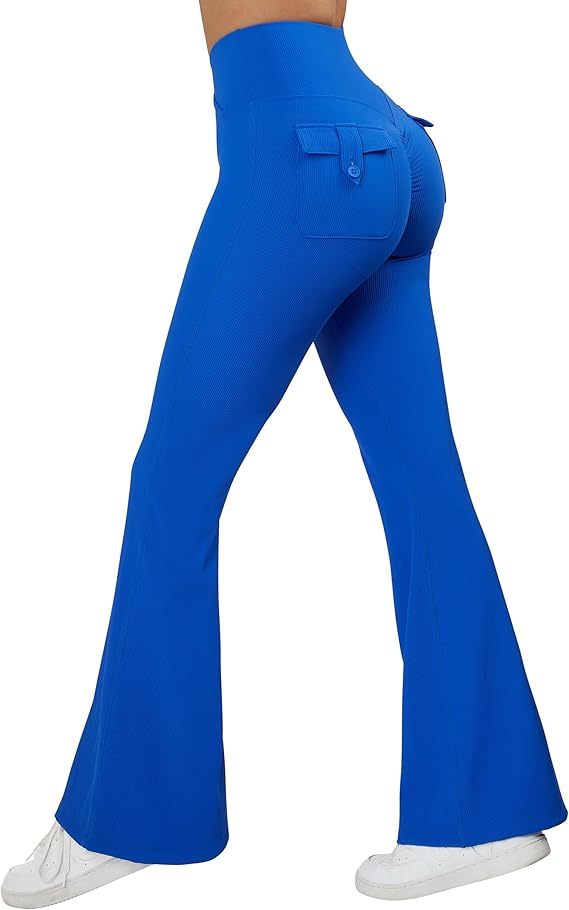 Women’s Flared Cargo Leggings - Blue-image-7da527bb-224b-4830-8442-ca6c1205dd90-90735