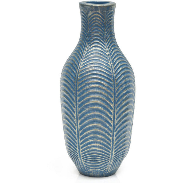 Suanti Matte Flower Vase,Decorative Leaf Pattern Vase Tall Blue 28.5cm-image-3e9e3dde-21aa-4d5f-8adb-30e25c68ffc2-141188