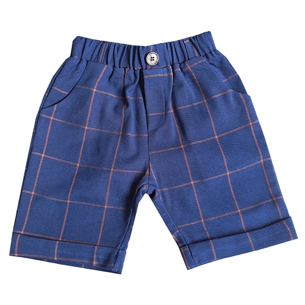 Boys Pull Up School Shorts - Navy Plaid 3-4 Years-image-5279fbc8-b2dc-4efc-83bc-5cda95d5d448-111389