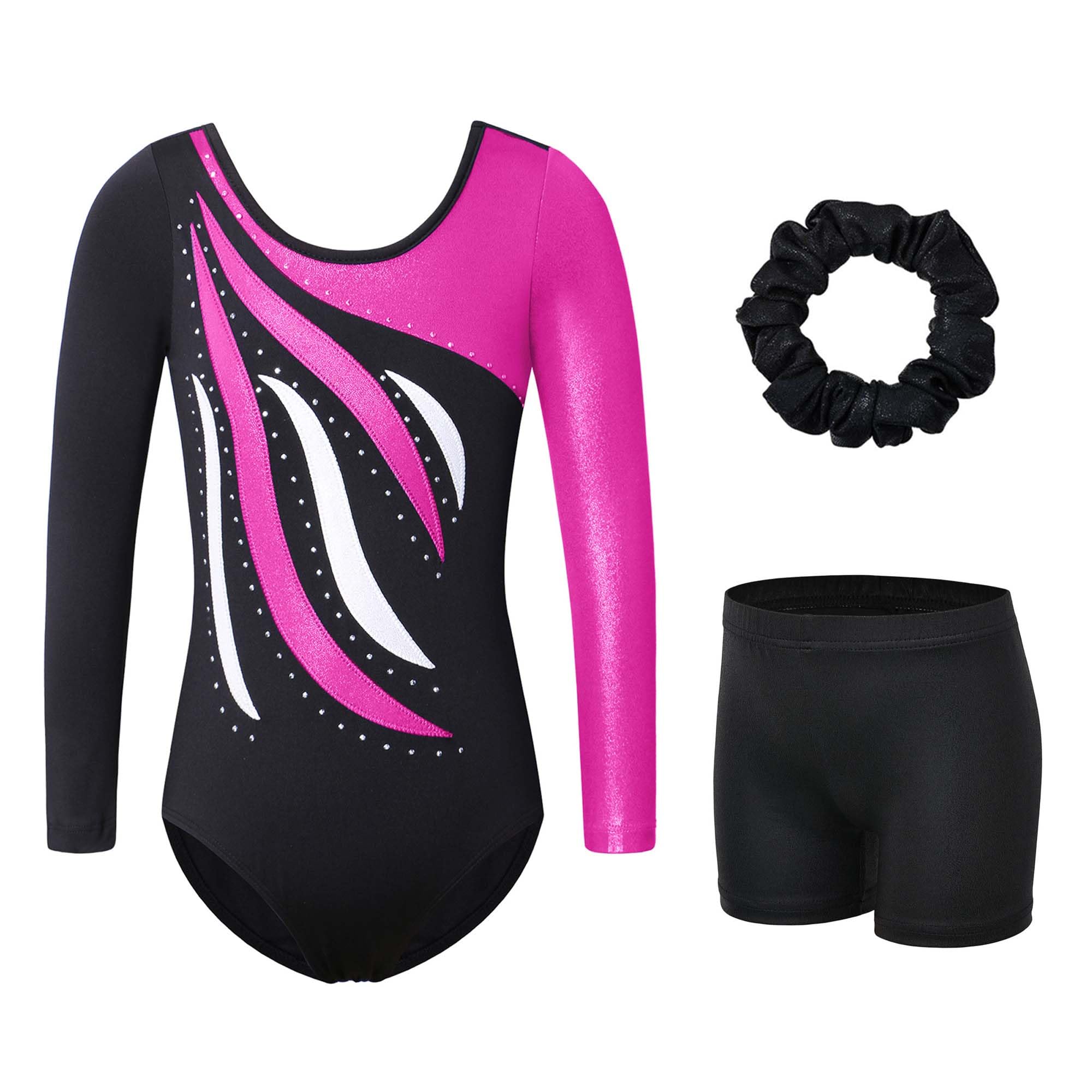 Girls Gymnastics Leotard - Black Hot Pink Age 14-image-915526f8-2c05-49f5-b739-0702473d0e09-91007