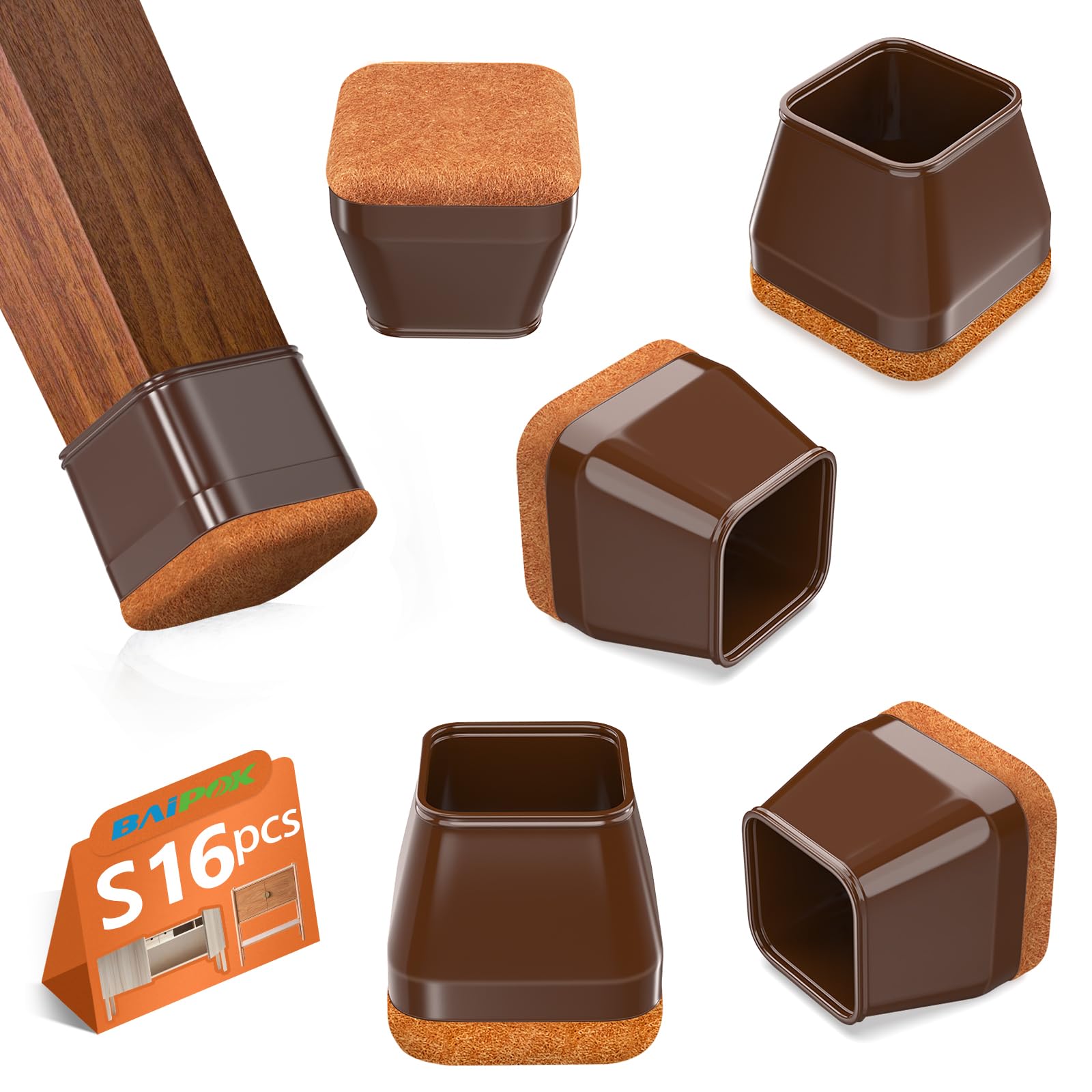 Square Chair Leg Protectors - Brown S(23-29mm)-image-8fe18920-da17-4300-b8c1-9aee9f3f743e-106180