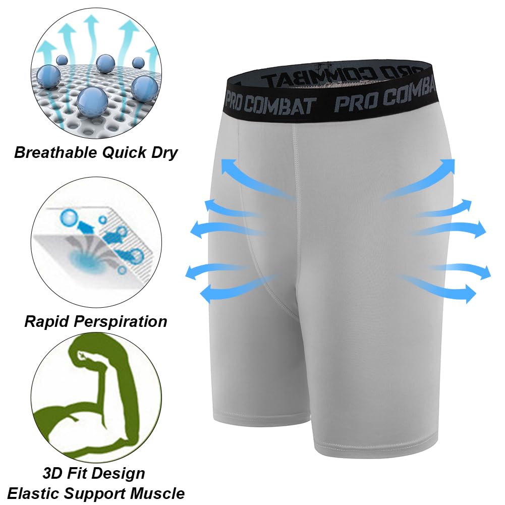 Pantaloncini Sportivi Da Uomo A Compressione, Asciugatura Rapida, Aderenti, Per Palestra