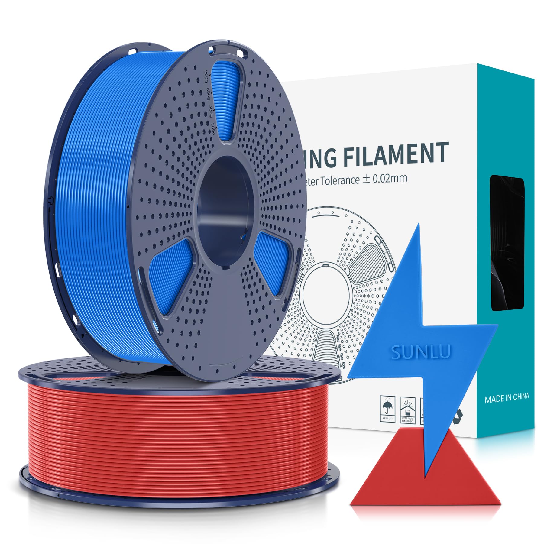 High-Speed 1.75mm PLA Filament, Fast Printing, Dimensional Accuracy ±0.02mm, 2KG Blue+Red-image-15653262-69c8-45ce-acd1-7152e47529a1-53814