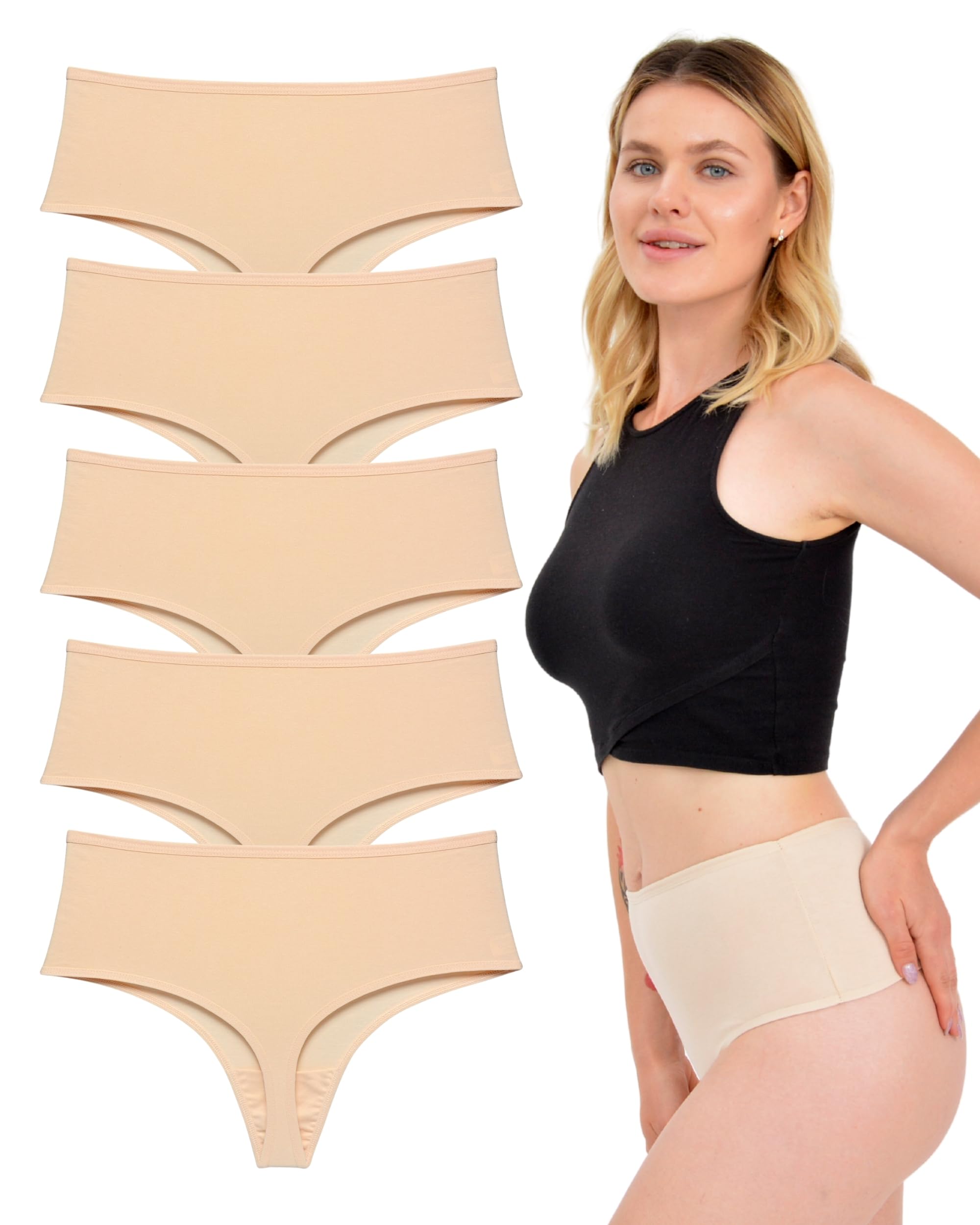 Women's High Waist Cotton Thong Knickers Women Breathable LadyMelex 5,-image-9710f5bf-c3ea-4b10-bdea-153a85aa1dfd-64562
