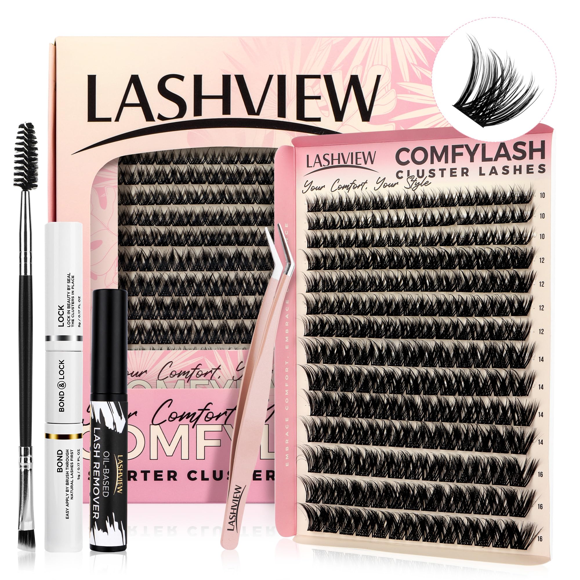 DIY Lash Extension Kit - 182pcs Cluster Lashes with Bond, Seal, Glue Remover & Applicator-image-40818a1a-415f-45ce-9403-2870ca244cbc-69346