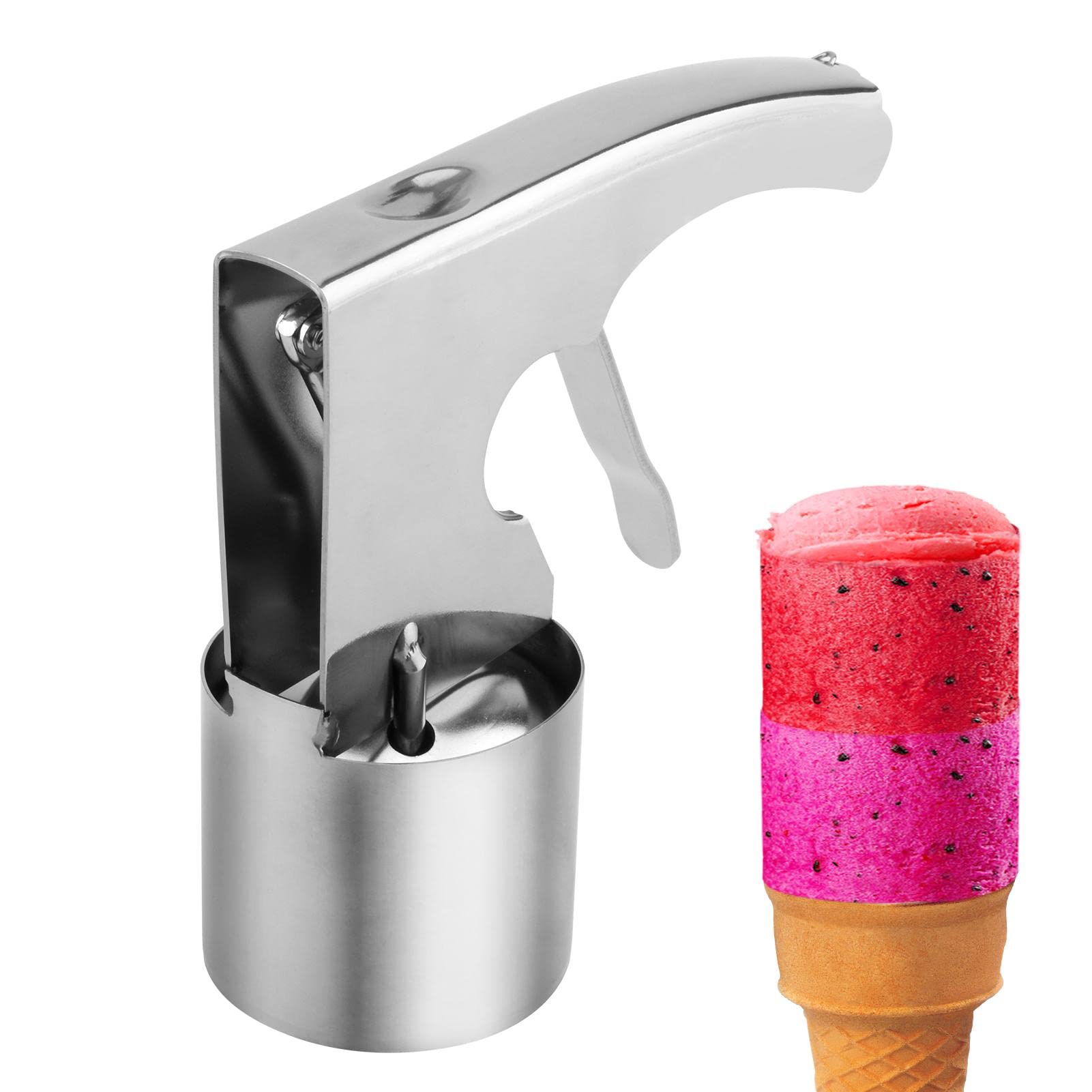 Stainless Steel Ice Cream Scooper with Trigger Release, Large Volume, Non-Stick, Ergonomic Handle - Silver-image-b286be8e-2a15-468b-957c-1ea8fb33c75b-65702