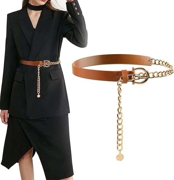 Brown Longwu Adjustable Metal Waist Chain Belt, 105cm-image-5d55bb9c-84bf-4283-bd18-e3e477cb9da5-60152