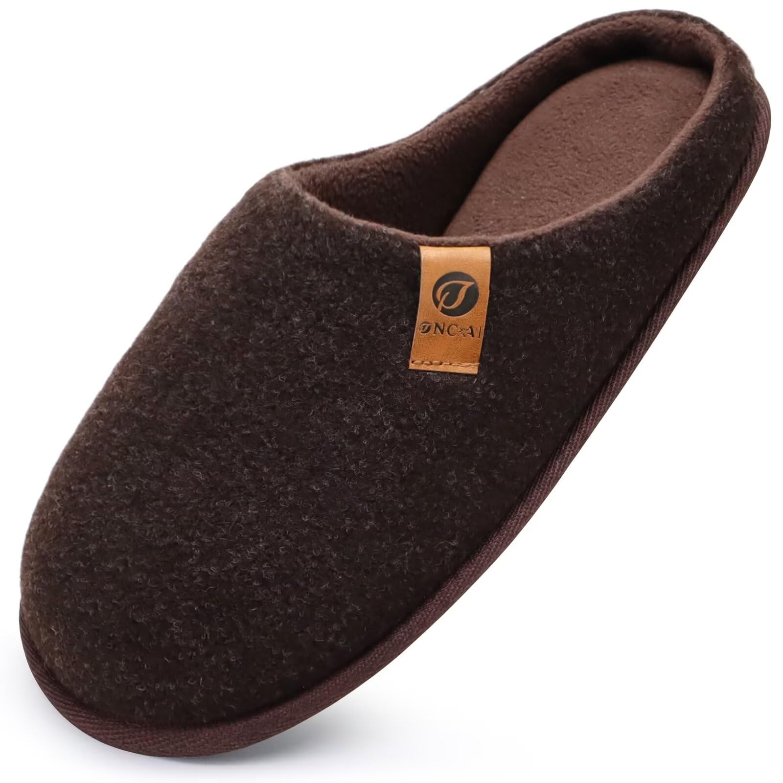 Men's Felt Slippers Memory Foam - Brown UK 10-image-7eb479b7-a380-42a5-b315-ba52e6ad6938-106433