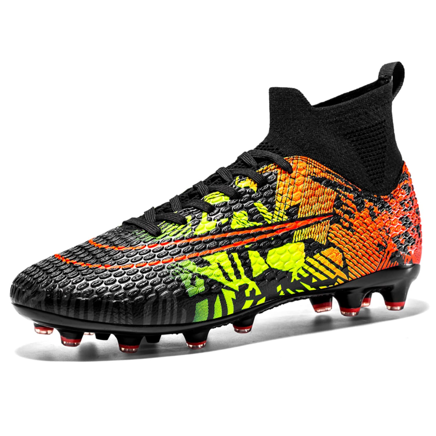 Men's Football Boots Breathable - Black/Orange UK 4-image-7f5316bc-0533-44c4-9608-585b78c88391-116013