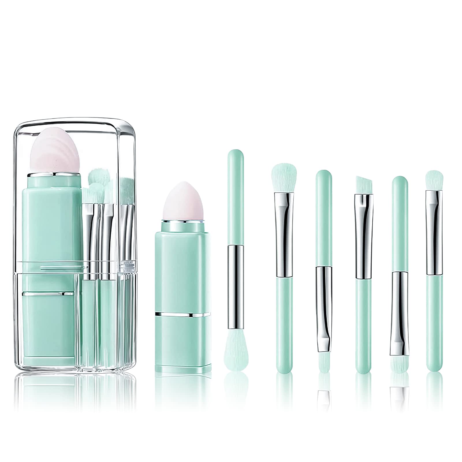 NEWHOMESTYLE in Makeup Brush Set with Plastic 8 1 Small Box, (Green)-image-d42b3cdf-f734-4169-b841-f82bbf782fc0-57201