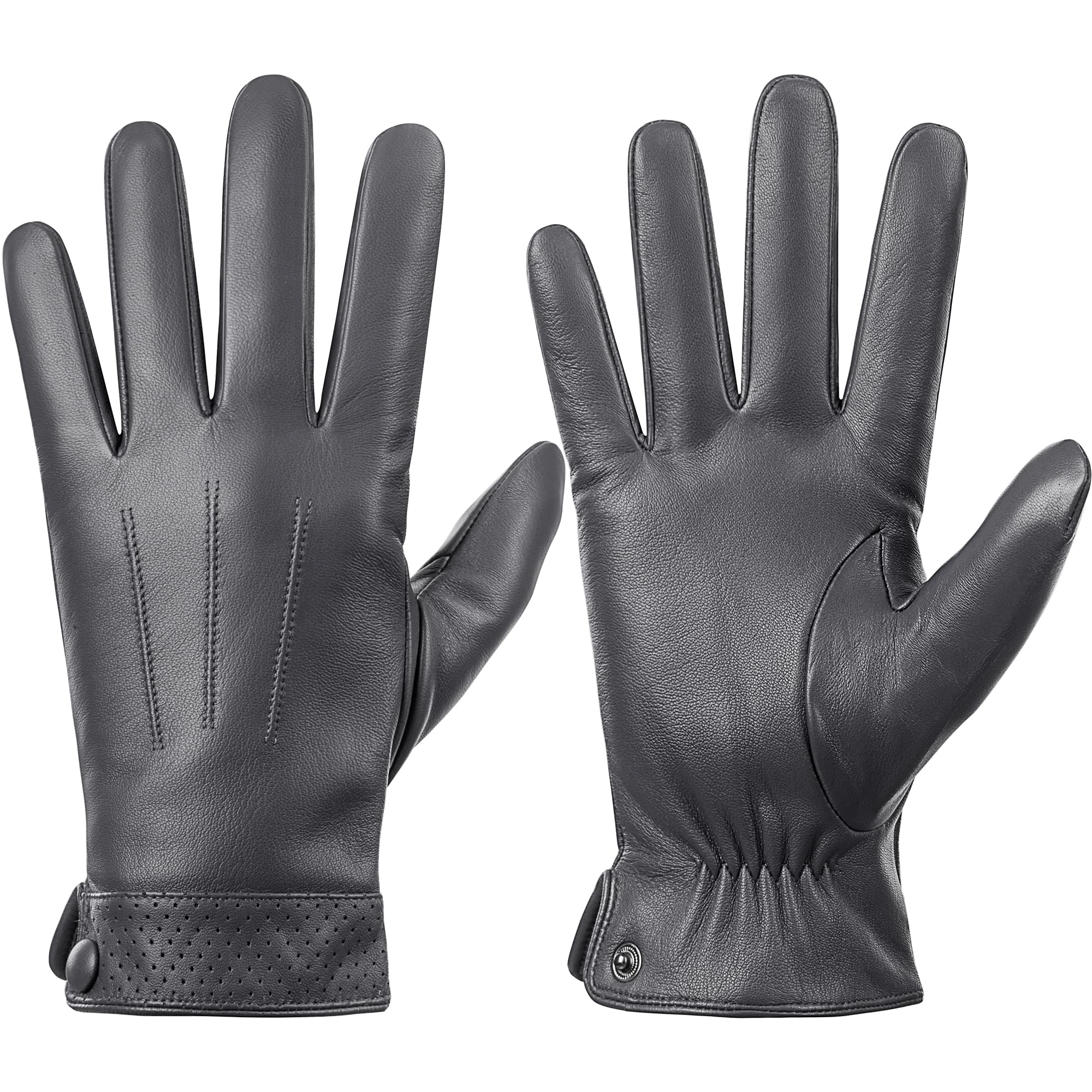 Men's Leather Gloves Touchscreen - Grey S-image-964ea338-5357-4bb5-87b2-f6c8d1b41c3b-111060