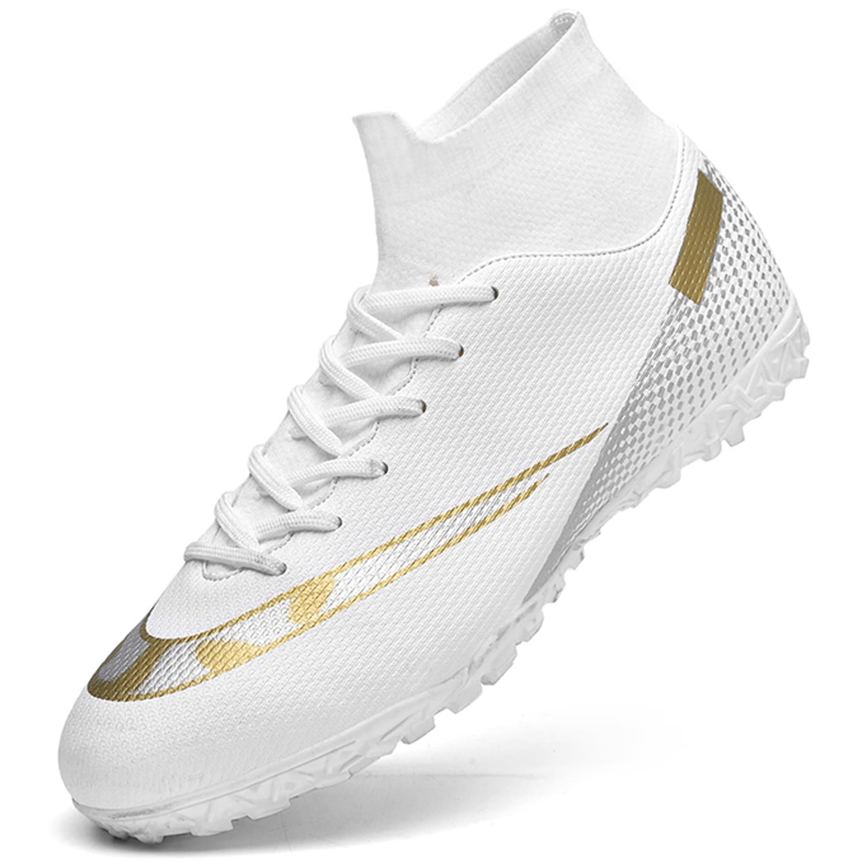Men's High-Top Football Boots - White UK 9.5-image-72394bfc-5062-4175-988c-b7afc086ed55-86878