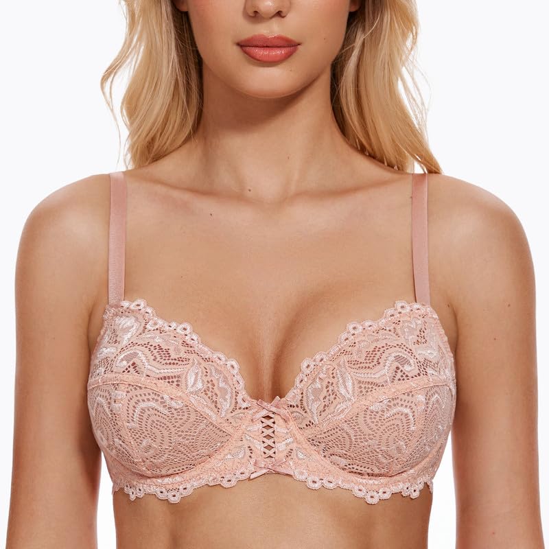Floral Lace Bra Non Padded - Pink Nude 42D-image-bc85b7a0-894b-41f3-b392-0f916ed6d5e0-117635