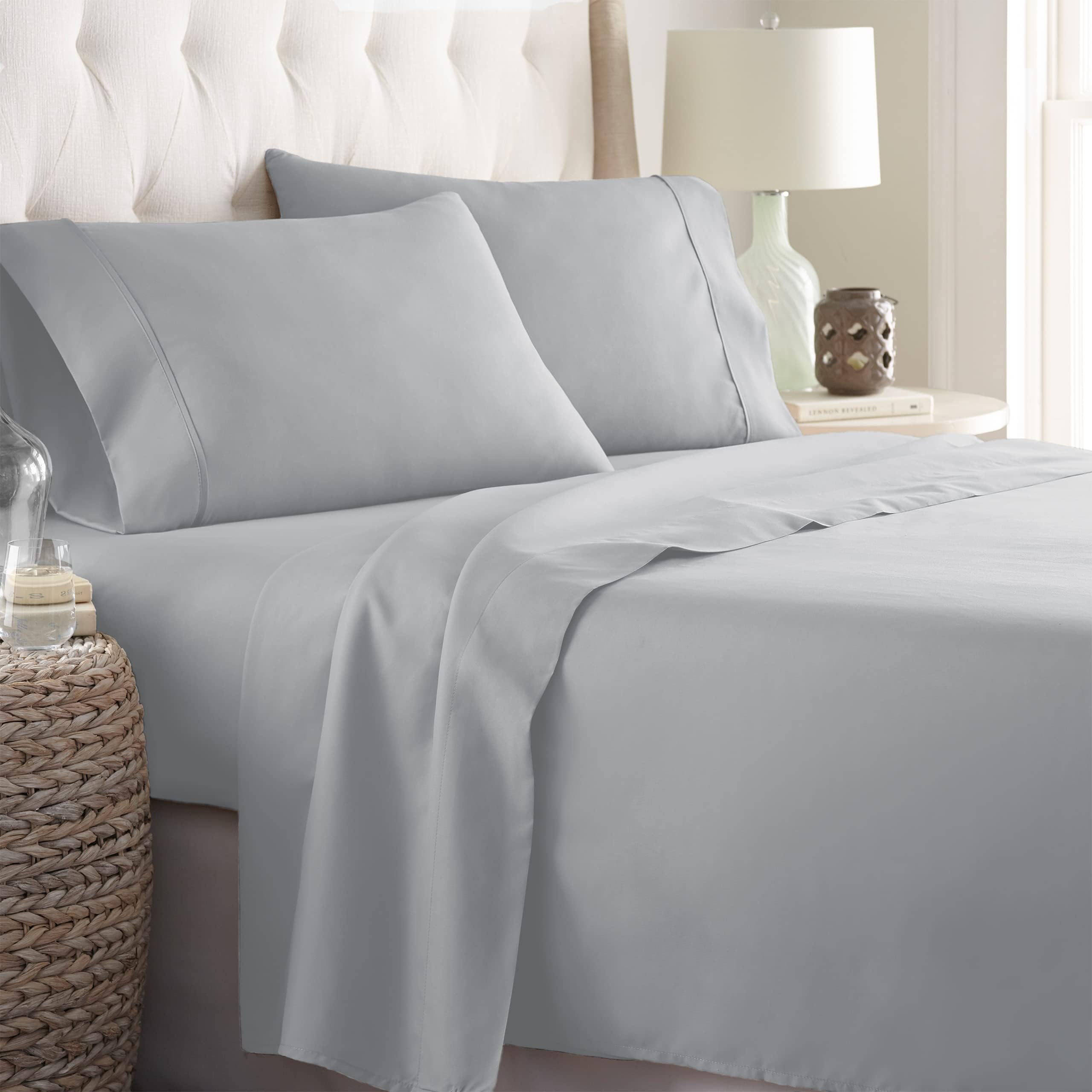 Microfibre Twin Bed Sheet Set - Light Grey Twin