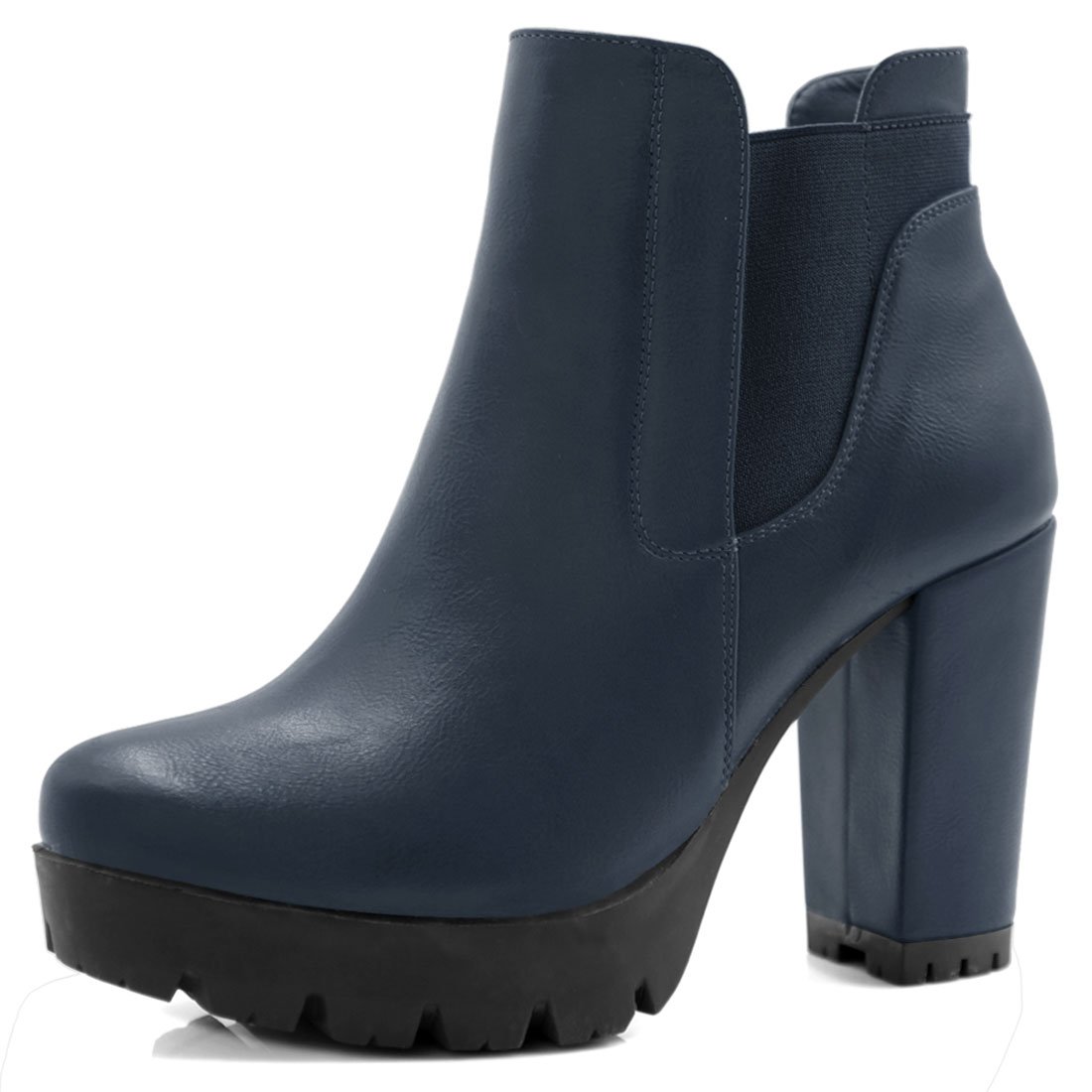 Women's Chunky Heel Chelsea Boots - Navy Blue UK 7-image-62c52011-2c8c-4a12-9976-7e2a22094919-87732