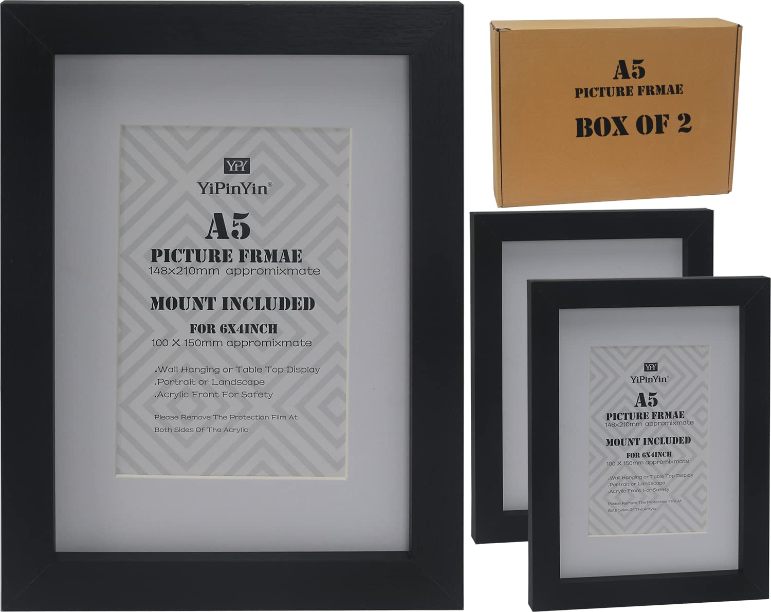 Document Frame with A5(14.8x21cm) 6x4'' 2,Black 6x4'' A5 2Pack,P A5-image-f1d78f33-cd46-473f-81dc-d3a9f9edf78e-64916