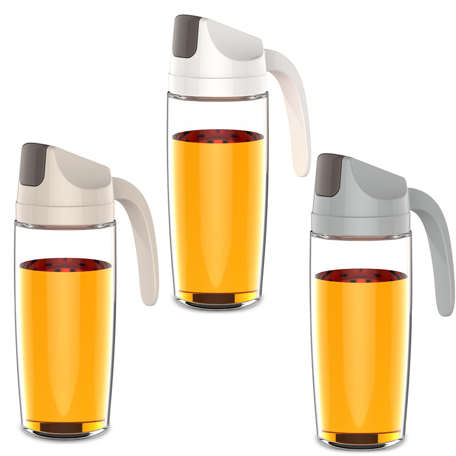 600ml Auto Flip Cap Oil Dispenser Set - No Drip, Leakproof, Clear Glass Bottles-image-53ee4de6-d0d7-4b55-b430-1fd7be940f35-52767