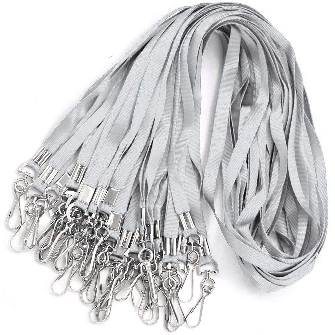 Flat Lanyards for ID Badges - Grey/Black 100 Pack-image-be98f461-57ff-45a5-97f9-6cf12bd4160a-114653
