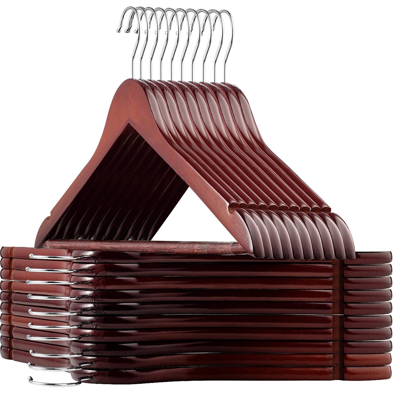 High-Grade Wooden Hangers (20 Pack) - Smooth Finish, Durable with 360° Swivel Hook & Non-Slip Bar-image-a2845b10-da7d-4557-90f8-1a24f8711198-68628