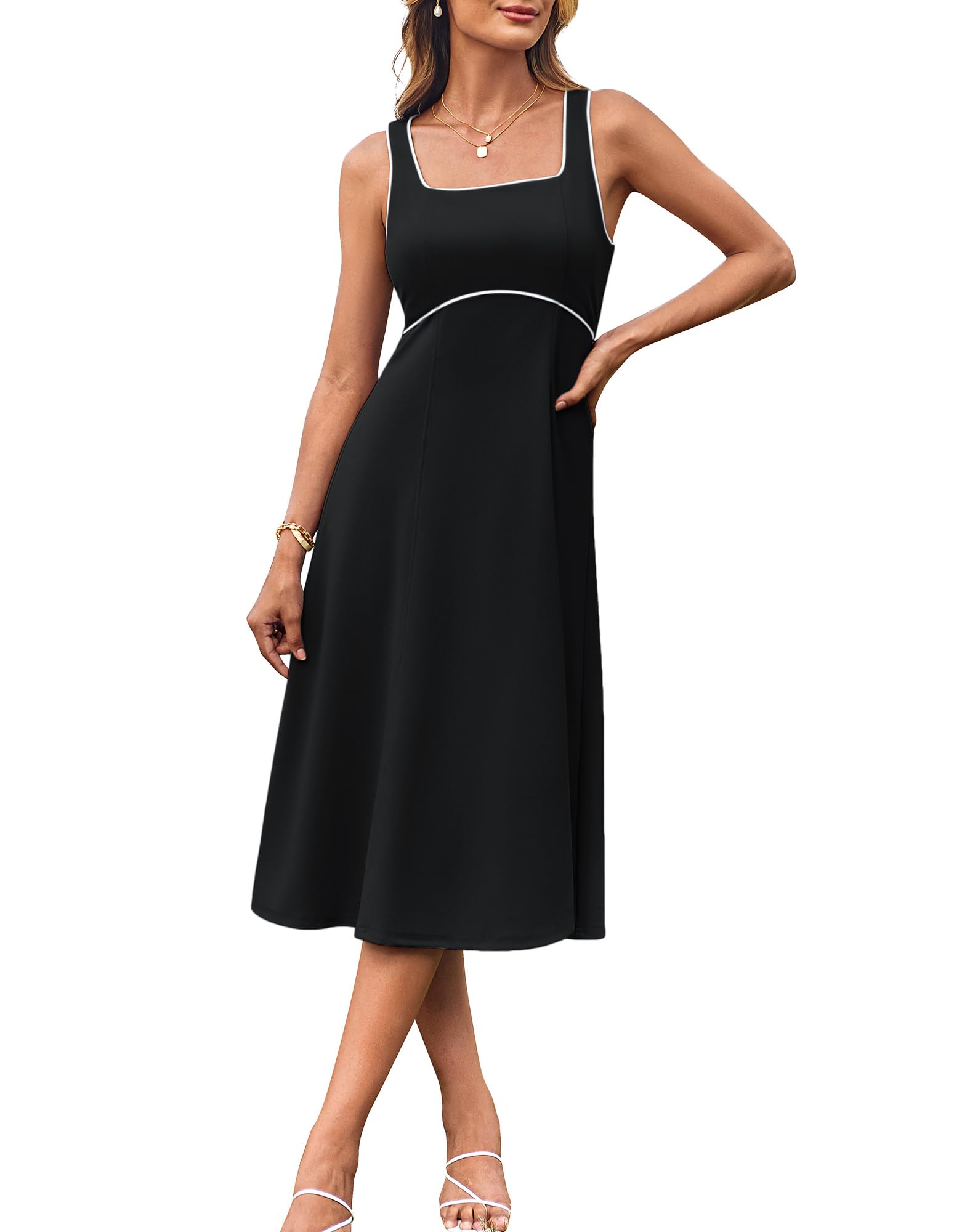 Women's Summer Midi Dress - Black M-image-80b9b22e-044d-4f2b-90c8-54b0e2047650-106545