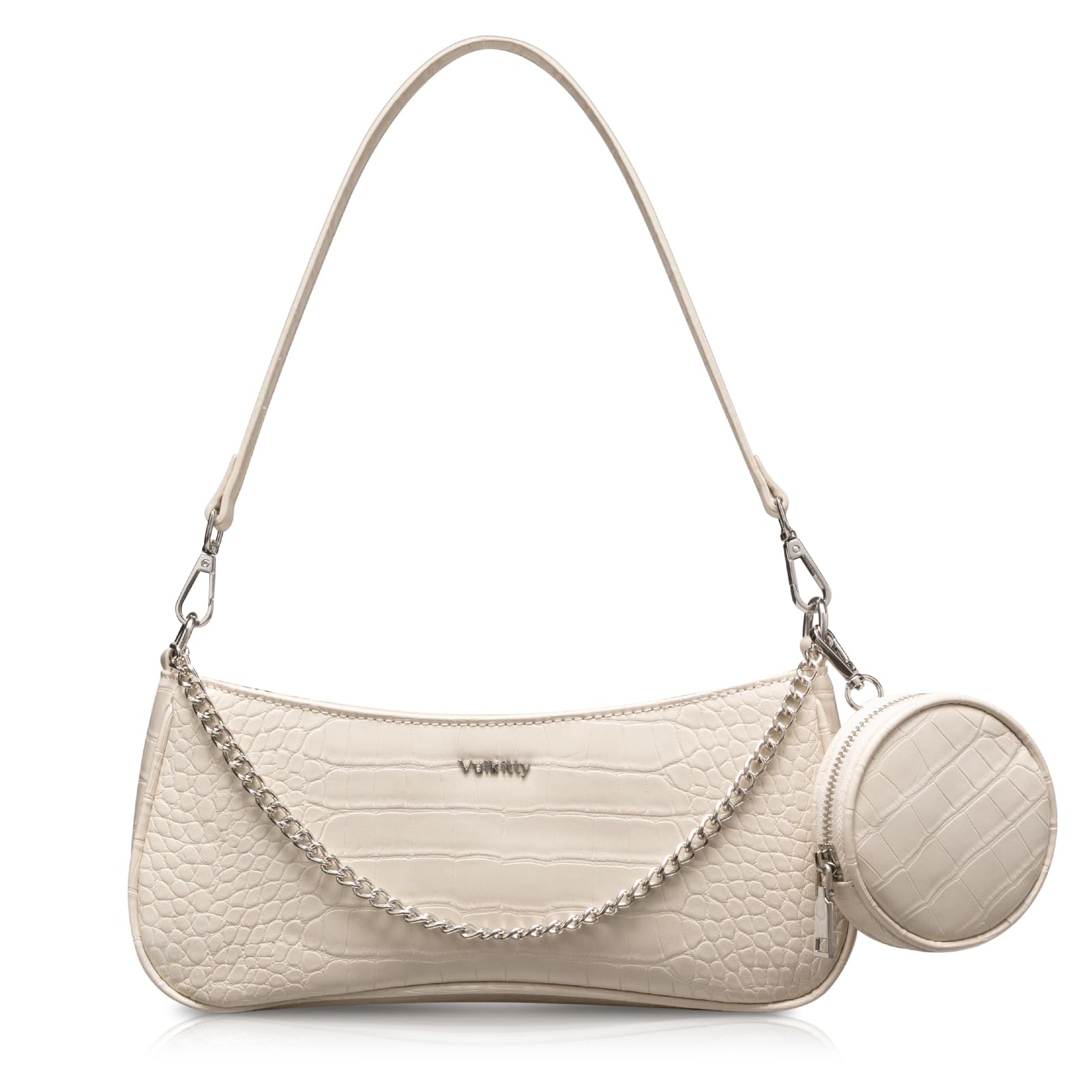 Women's Crocodile Pattern Shoulder Bag with Coin Purse - White-image-f2da6625-4351-44e5-b2b0-326fa6bed0bc-82291