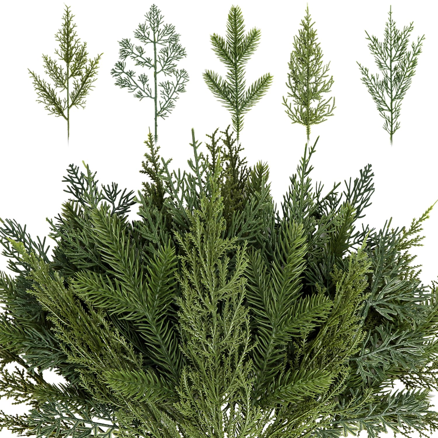 40 Pcs Christmas Artificial Pine Branches - 5 Styles, Realistic Faux Greenery for Craft & Home Decor-image-f3ac33bd-16e5-46a0-9cff-26cc367a6699-66184