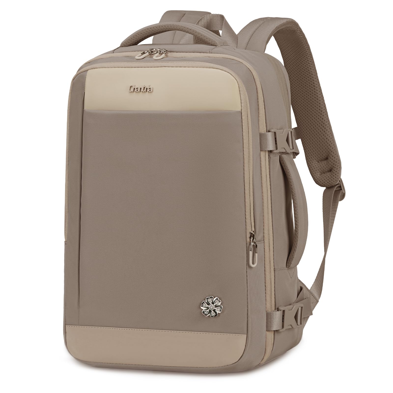 Women's Laptop Backpack 15.6 Inch - Khaki-image-a8b6a561-e07c-4ef4-8d1f-a46bec144957-103164