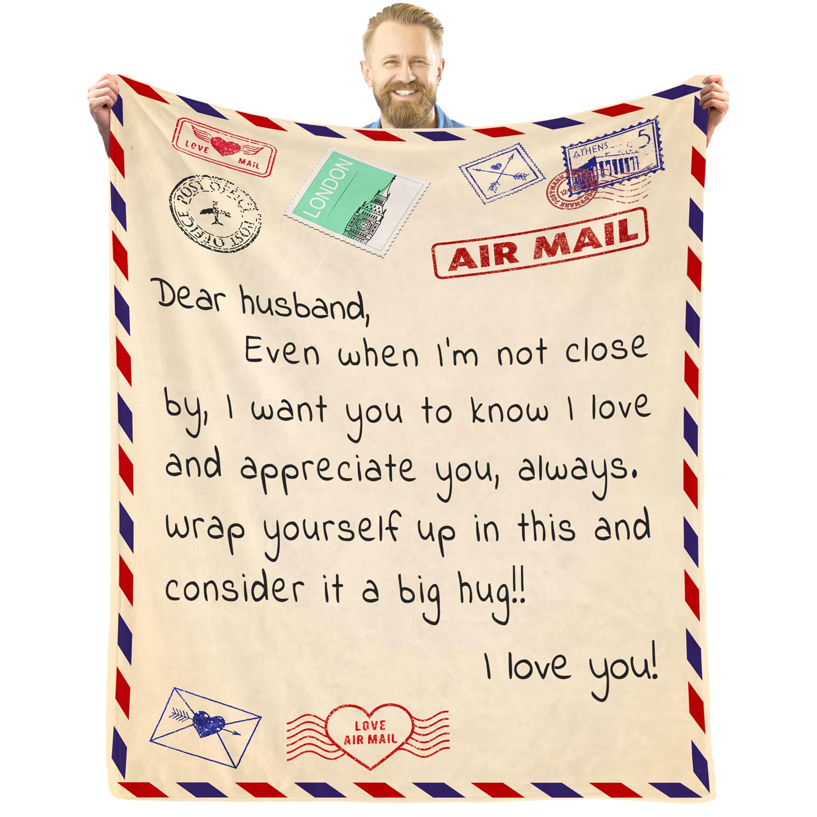 CAPRIFIC Husband Birthday Gifts，Blanket is the Best for 50''x60''-image-1e3822e4-0d12-49da-b935-10347222d60f-53467
