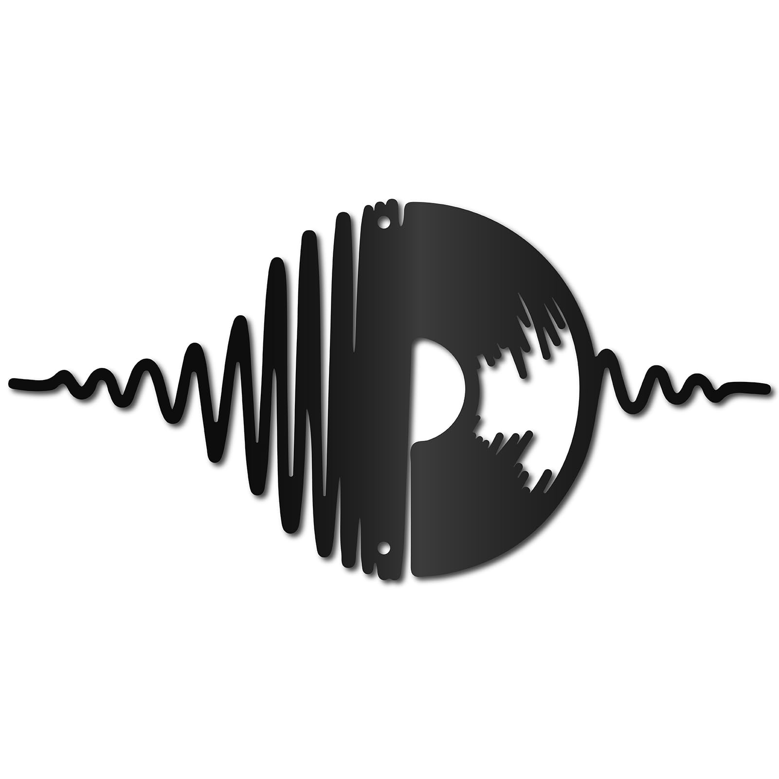 Musical Metal Wall Art Decoration - Black 30x15cm