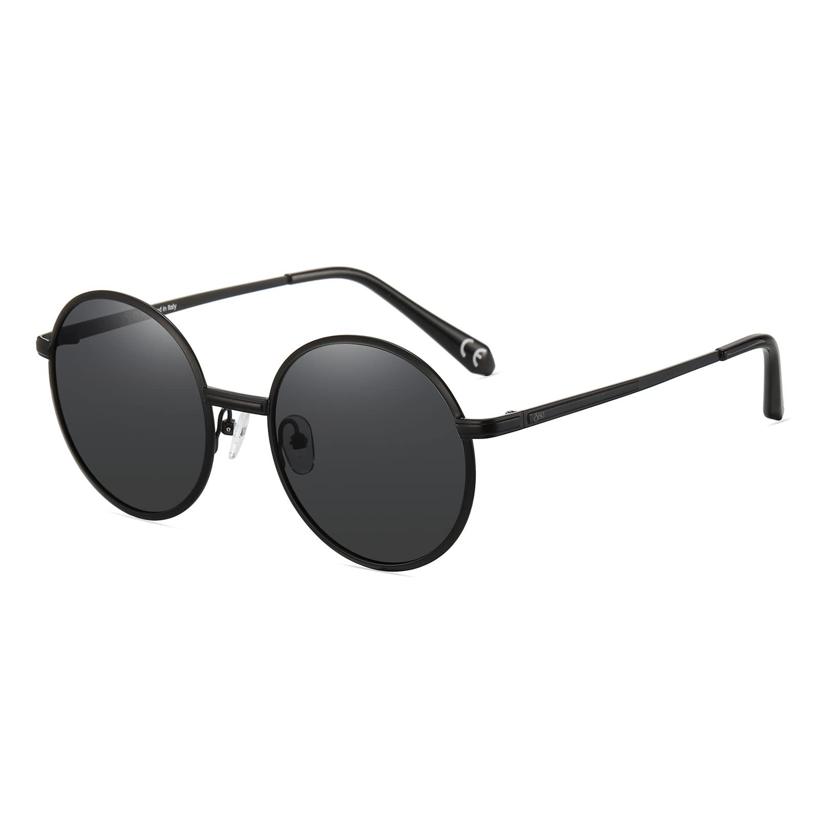 Women's Retro Round Sunglasses - Black/Black SH1006-image-d9f95a7f-674c-402f-bd71-e16fb6912dfa-105411