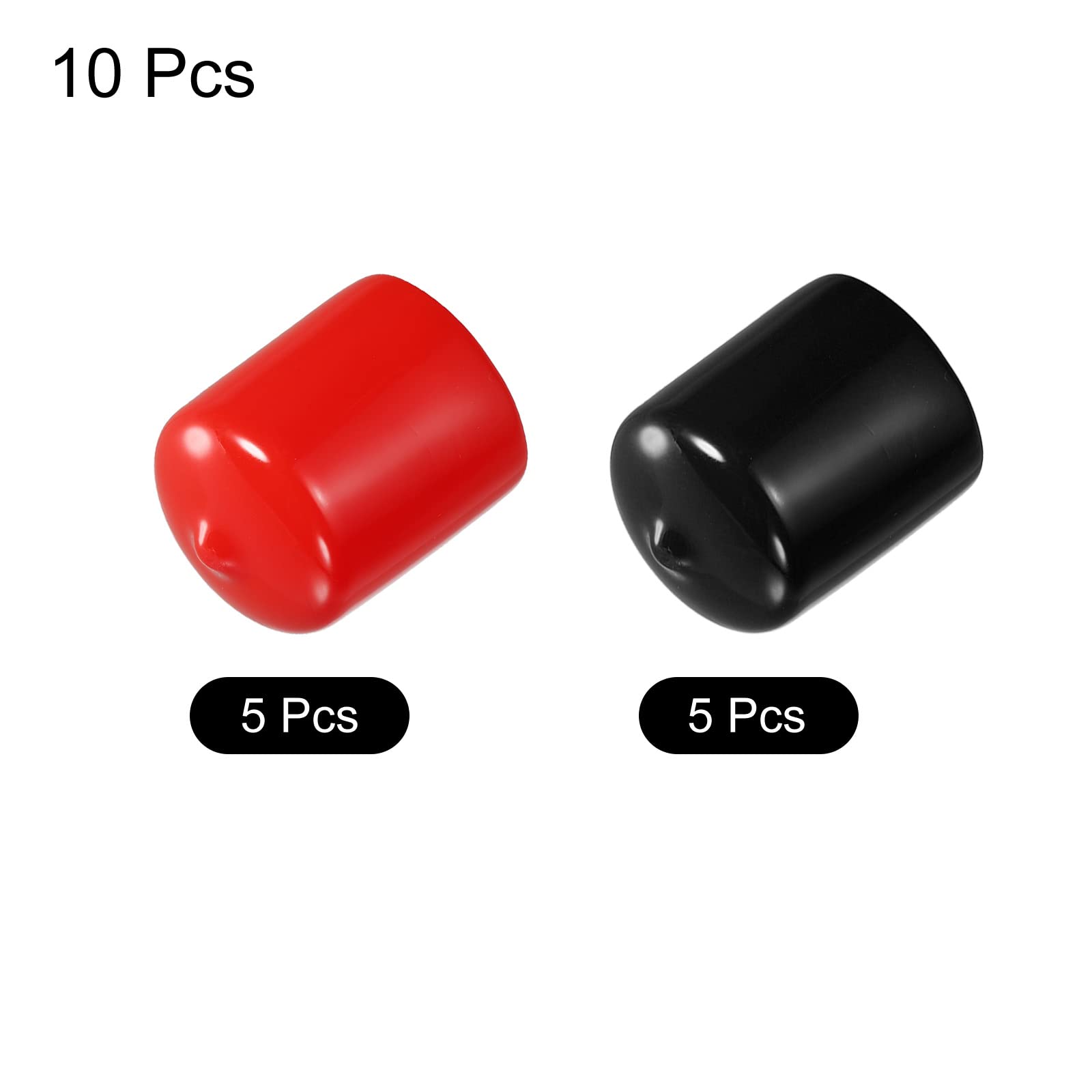 400-Piece Rubber Vinyl End Caps Kit – 10 Sizes, Red & Black, For Bolts, Screws, Table Legs & More