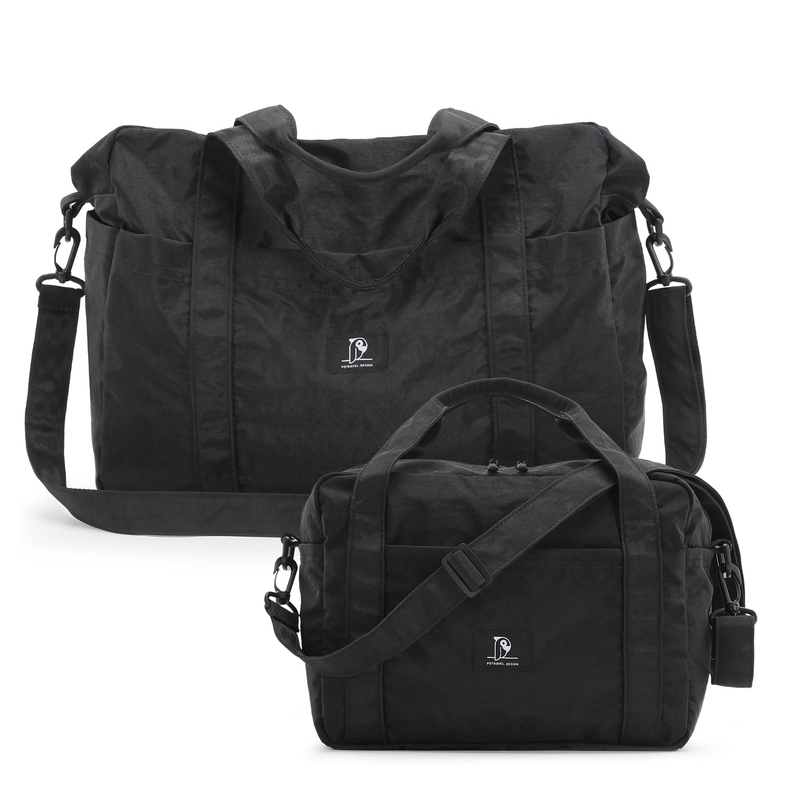 2 Pack Travel Duffle Bag Waterproof Tote - Black PT-2317-image-80b17146-239e-4601-97f2-d63eda11c6d8-82574