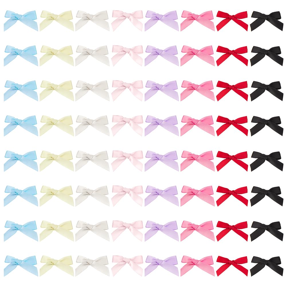 CRASPIRE Mini Bowknot Hair Clips Colors Bow Hair 64Pcs 8 Small