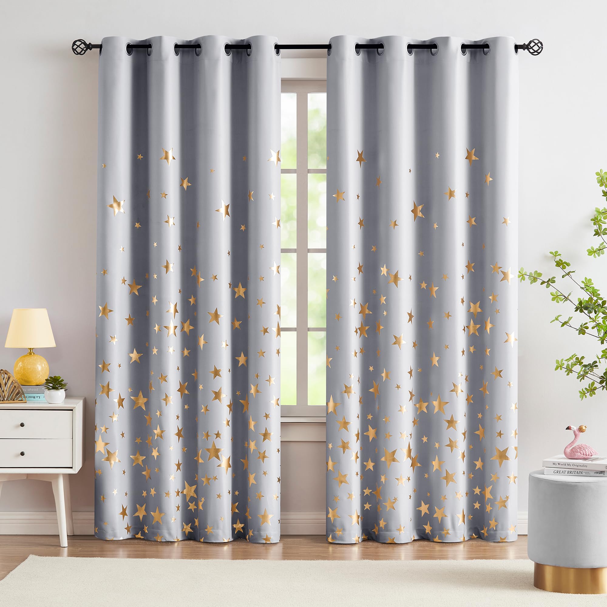 Blackout Eyelet Curtains - Star Grey 50x90-image-a2c2d792-d160-46ba-8c1d-ff7a5979bda3-104801