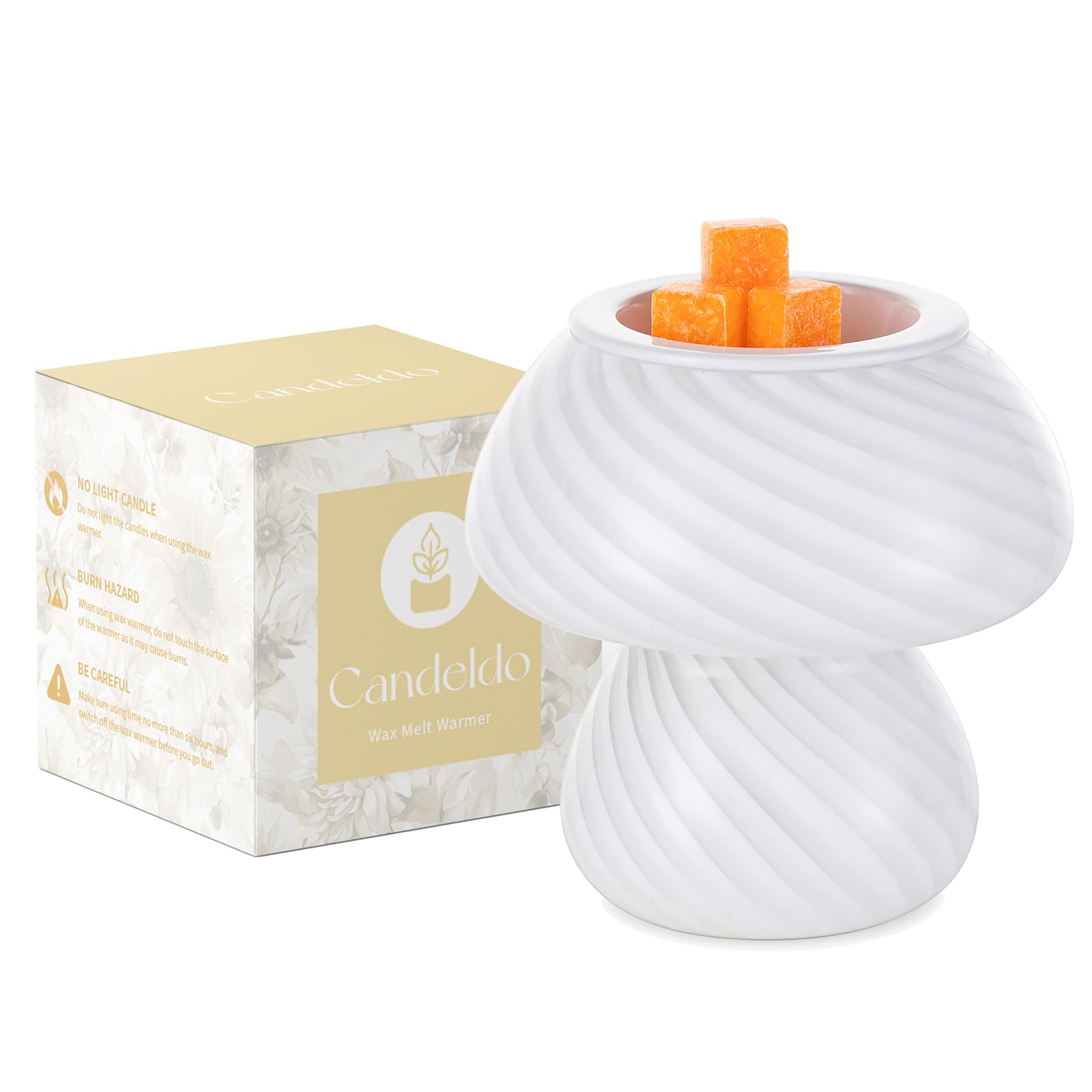 Electric Wax Melt Burner - Stripe White Mushroom-image-fb2247e6-a7c9-44dc-9d12-5826dced79ad-109048