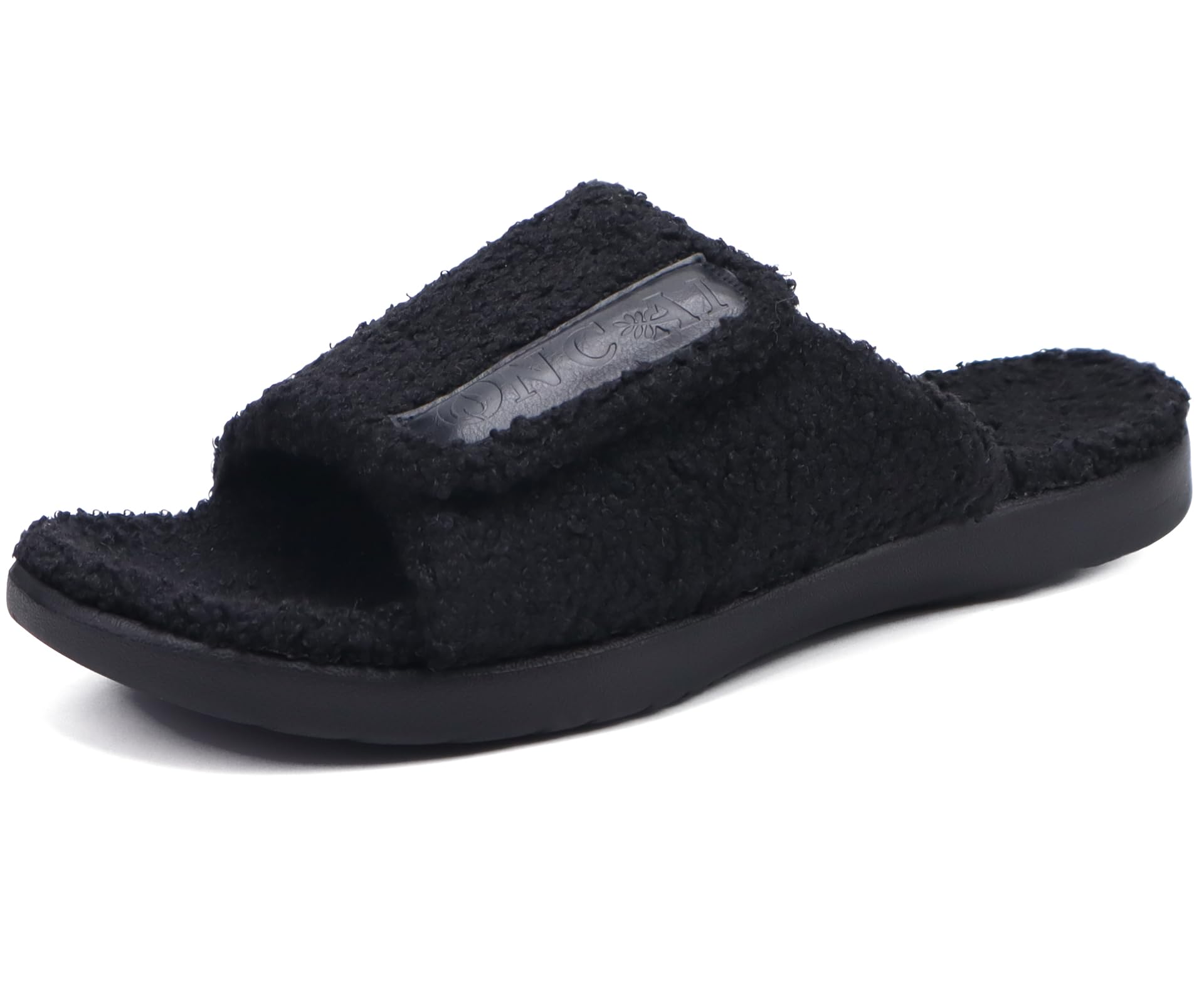 Men's Slippers with Arch Support, Open Toe Design, Orthopaedic Footbed, Adjustable Straps, Black Size 7 UK-image-4d251070-ec01-413f-acc7-2fd9590151a7-76554