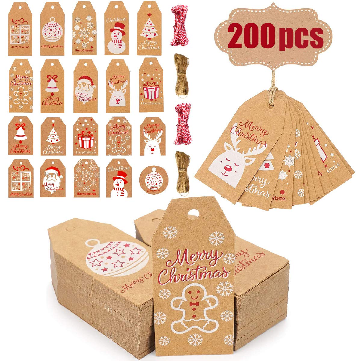 Evance PCS Kraft Tags Christmas Tags, Styles Christmas 200 20 20m 20m-image-7477b1db-07d3-4646-b3c0-dc3b07e60a80-43323