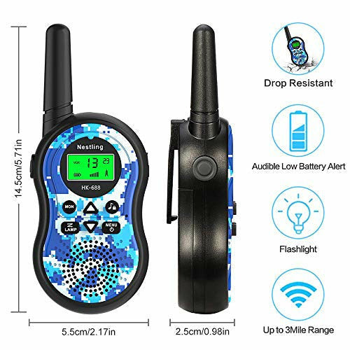 Nestling 3 stuks walkietalkie voor kinderen, 2-weg radio
