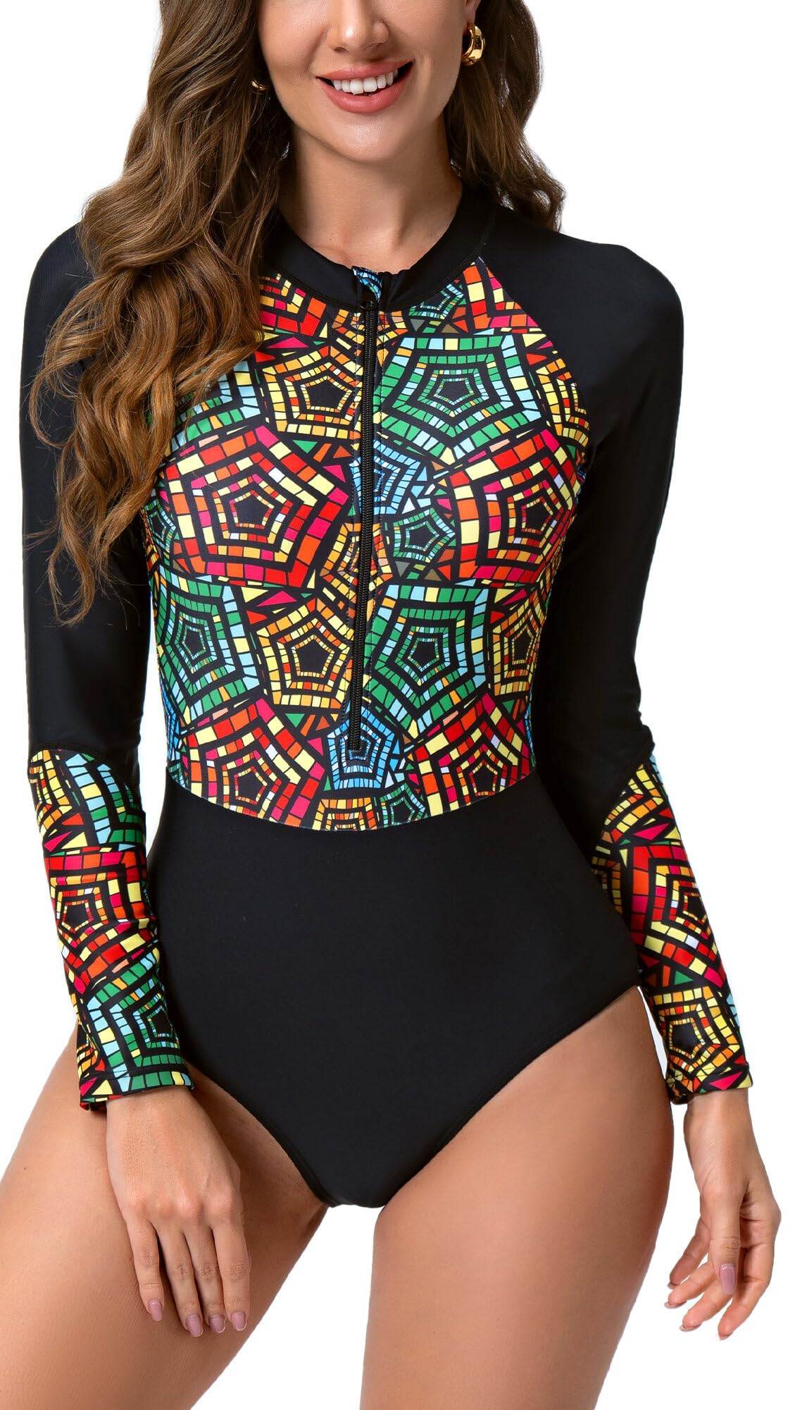 Long Sleeve One Piece Swimsuit - Black S-image-545e994c-ea2a-42fc-a586-044d45449333-103589