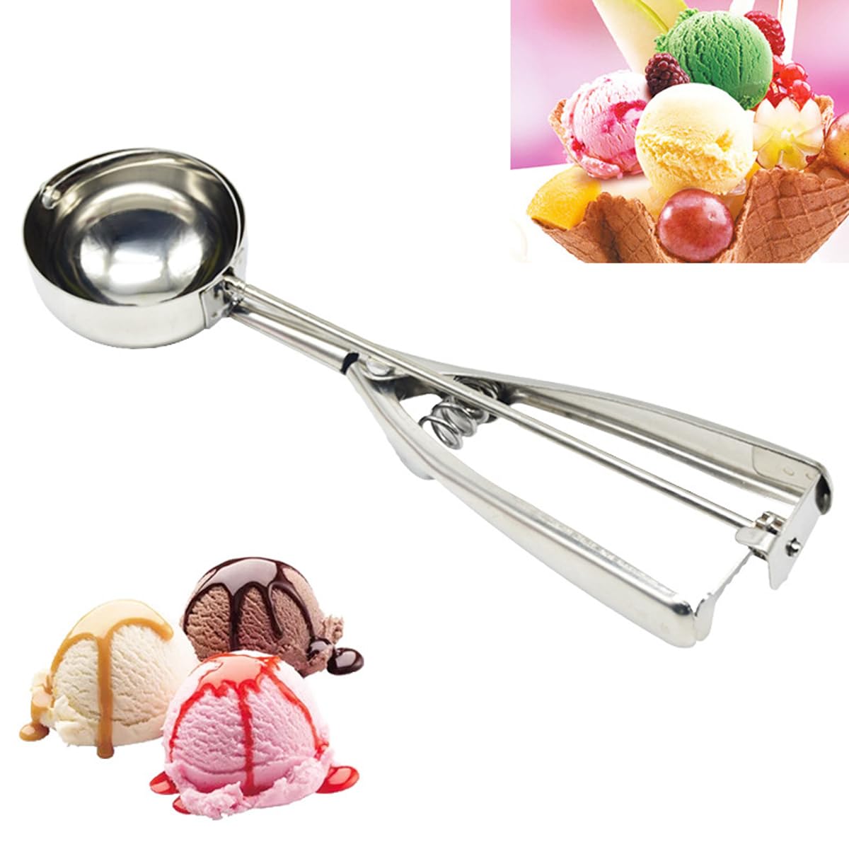 Techson Ice Cream Scoops with Trigger, Stainless Steel Handle (6cm)-image-ace8cc35-4fb8-49d3-a654-5b157d6977c1-61095