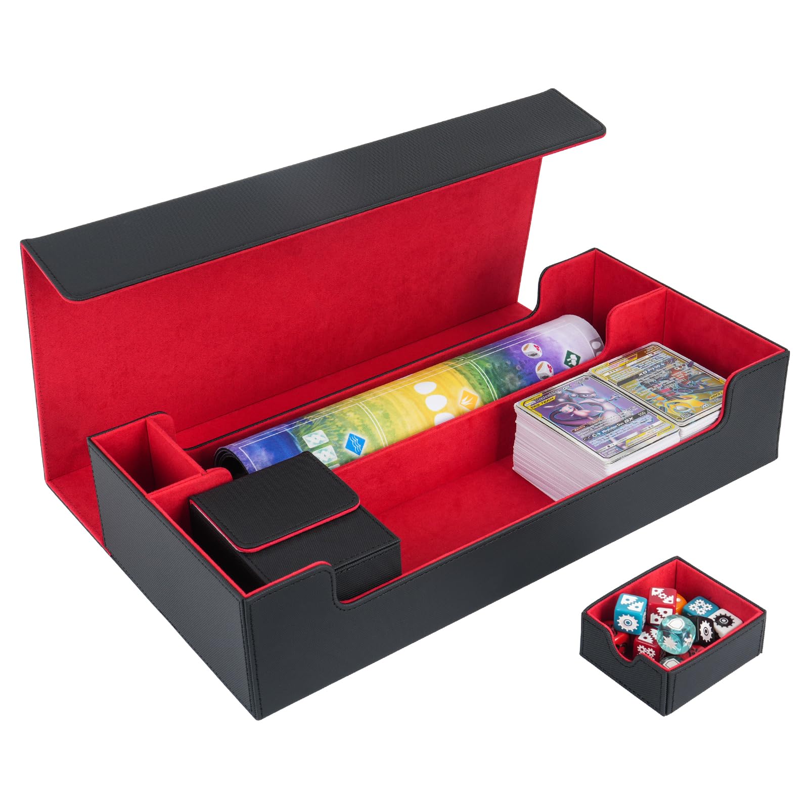 X-Large Trading Card Deck Box Fits 550+ Cards - Black Red 550+-image-760defd2-02cf-412a-9b3d-e2edb8ba6b46-96015