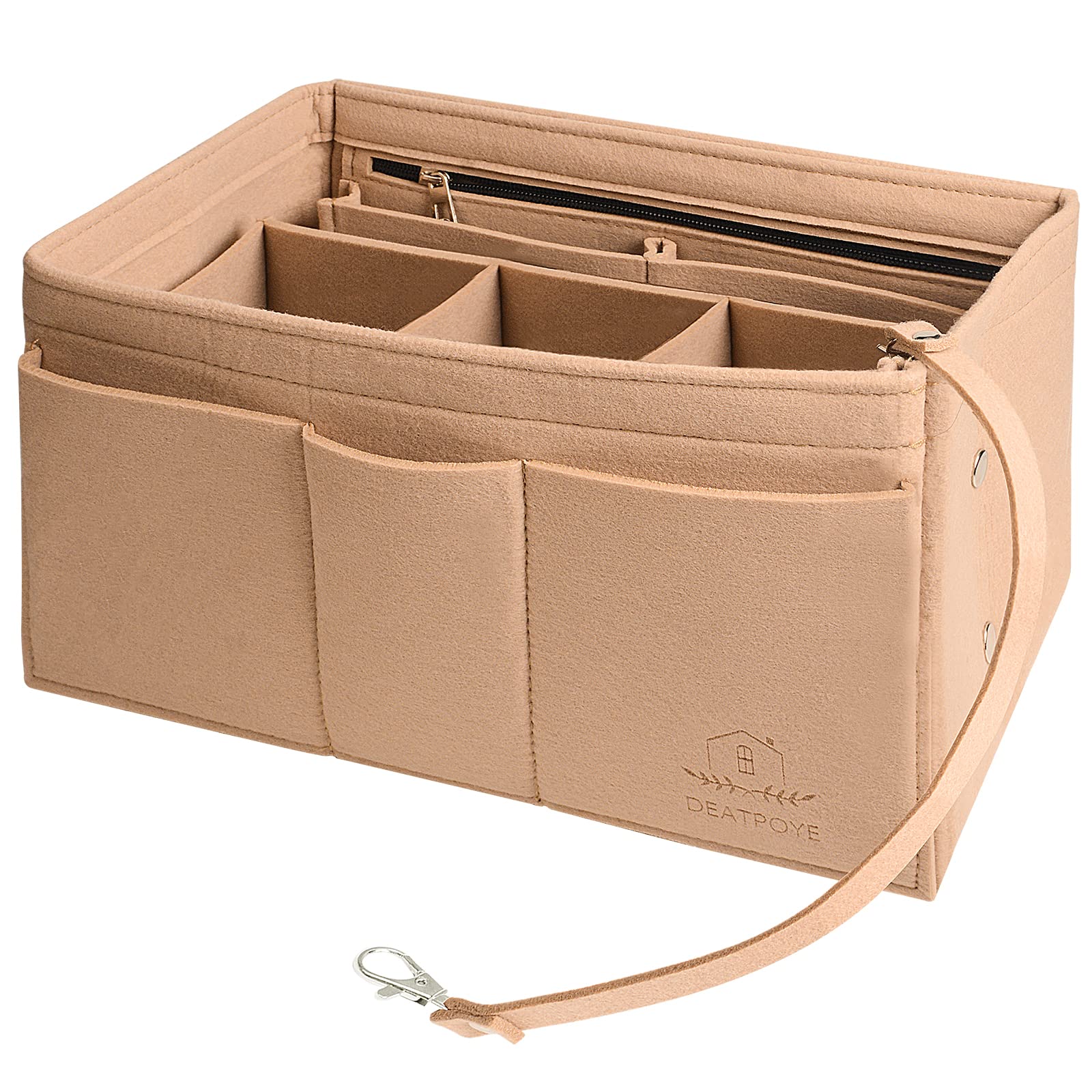 Felt Tote Bag Organiser with 10 Pockets - Kaki 16.5x28.5x16.8cm-image-93907951-b267-4bbb-a3d5-45d61bbbd224-57585
